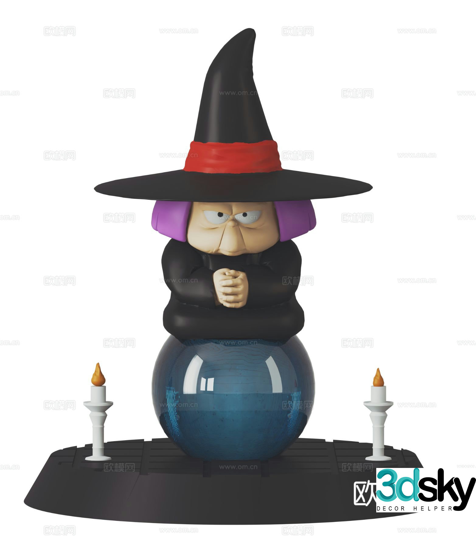 Wizard figure trendy toy sculpture cartoon ornament 3d model