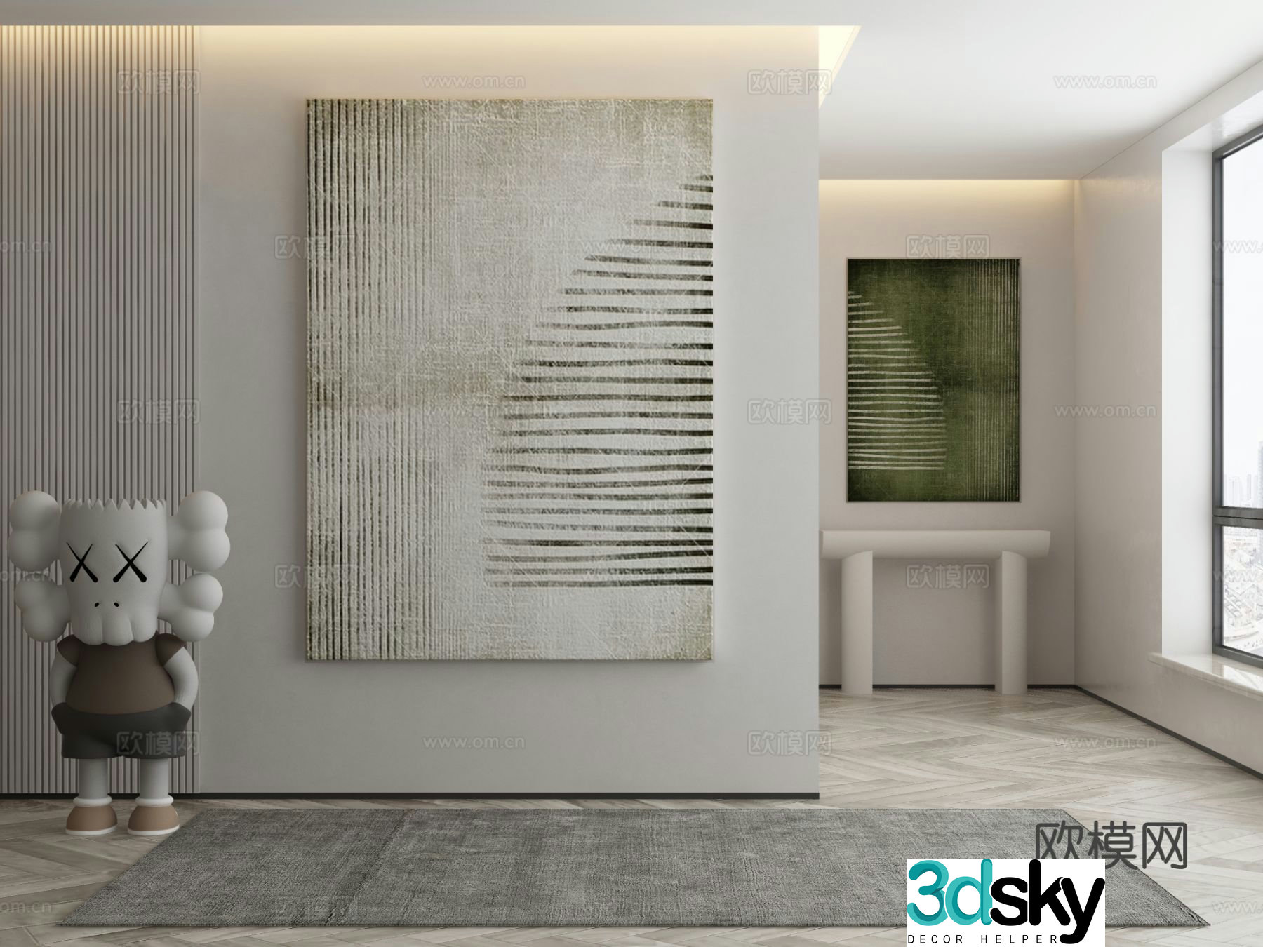 Modern decorative painting abstract painting 3d model