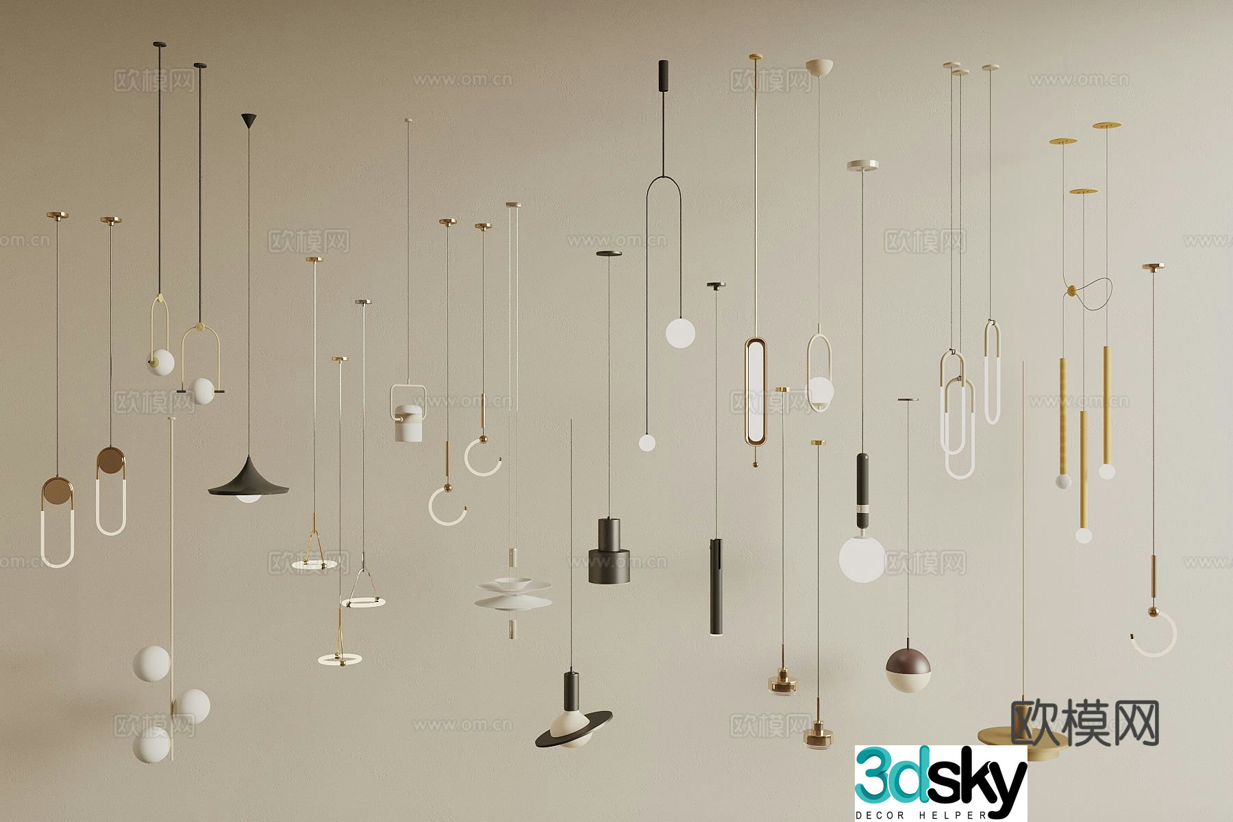 Modern small chandelier bedside chandelier 3d model