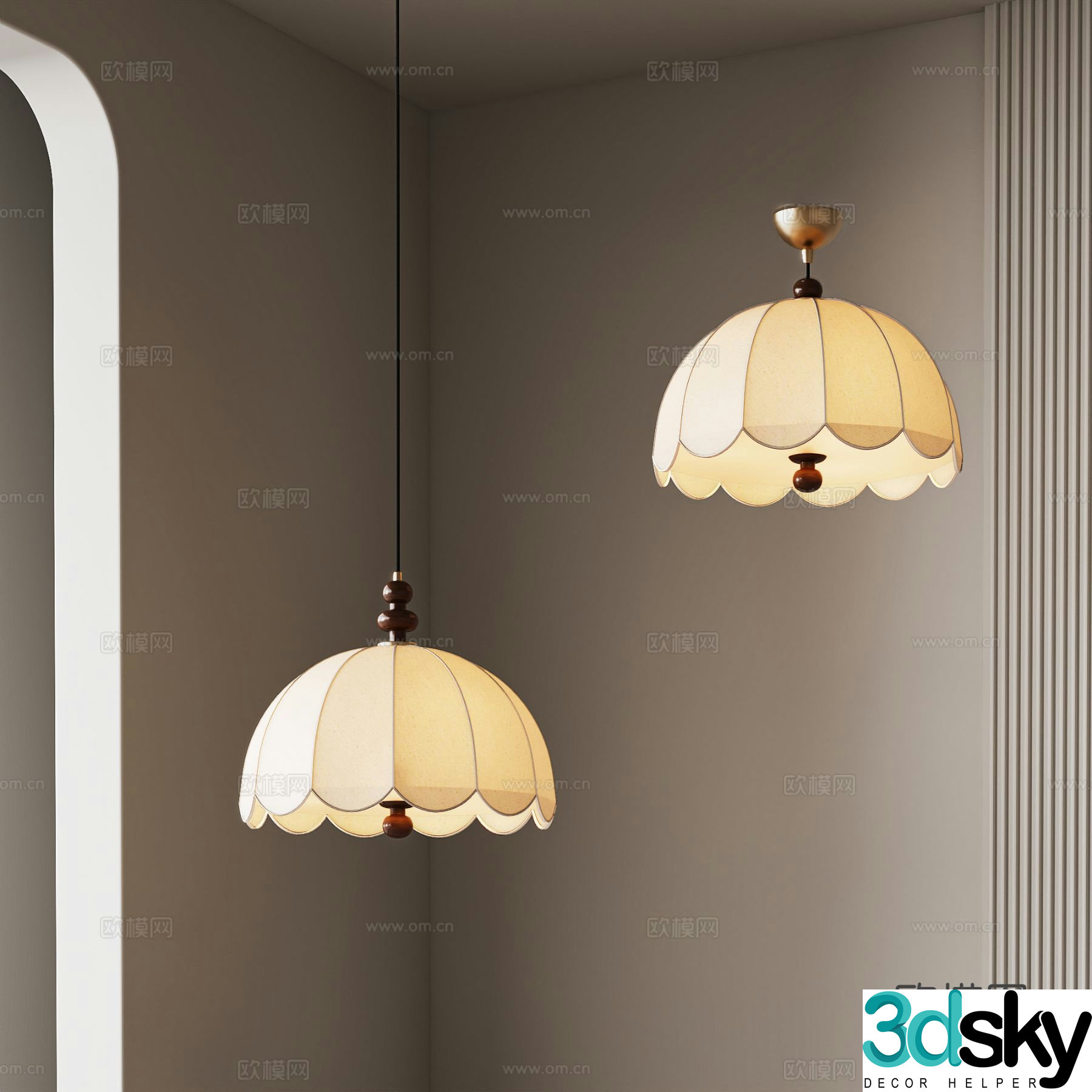 Medieval style chandelier petal chandelier 3d model