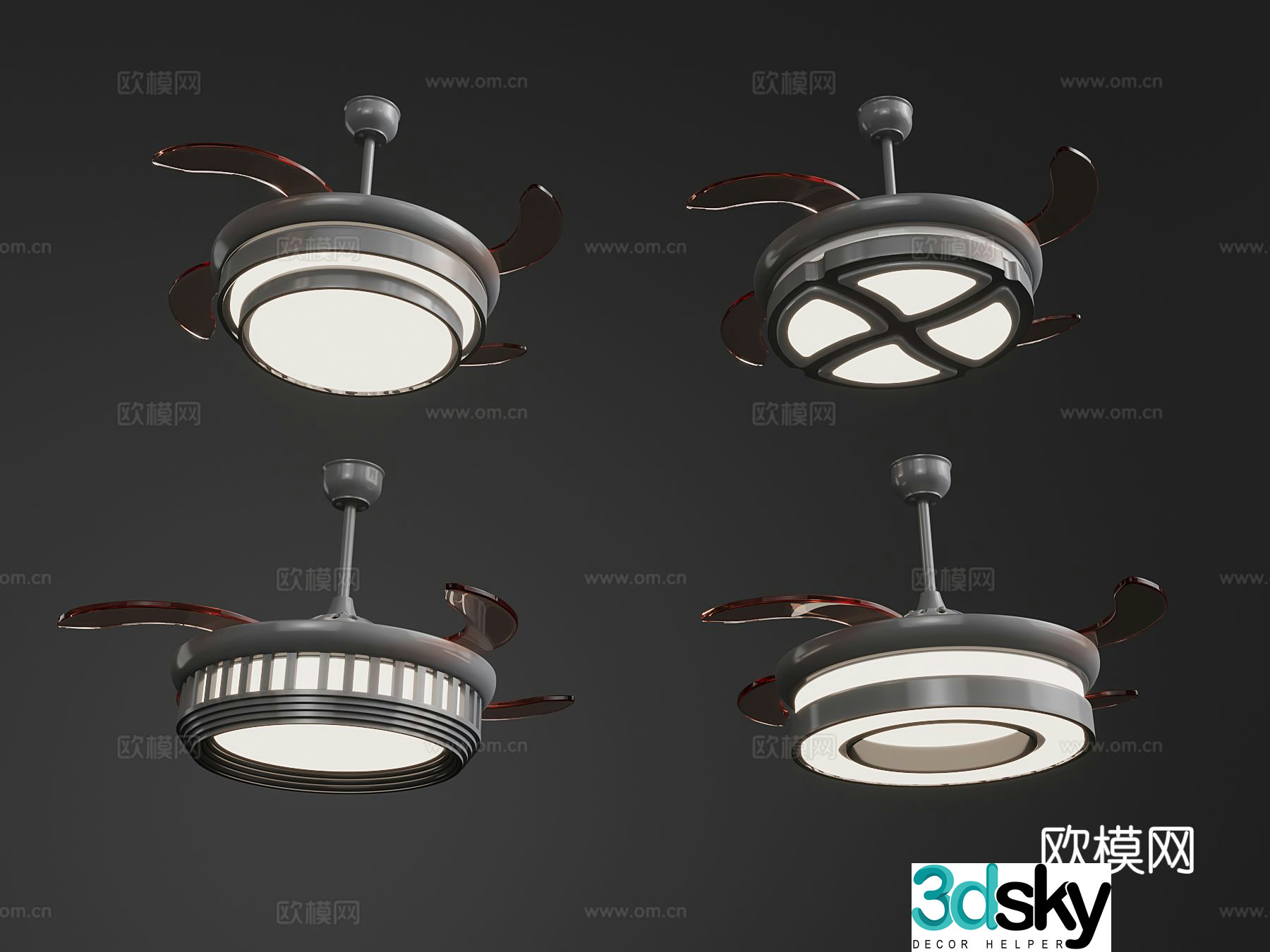 Medieval style ceiling fan lamp fan lamp 3d model