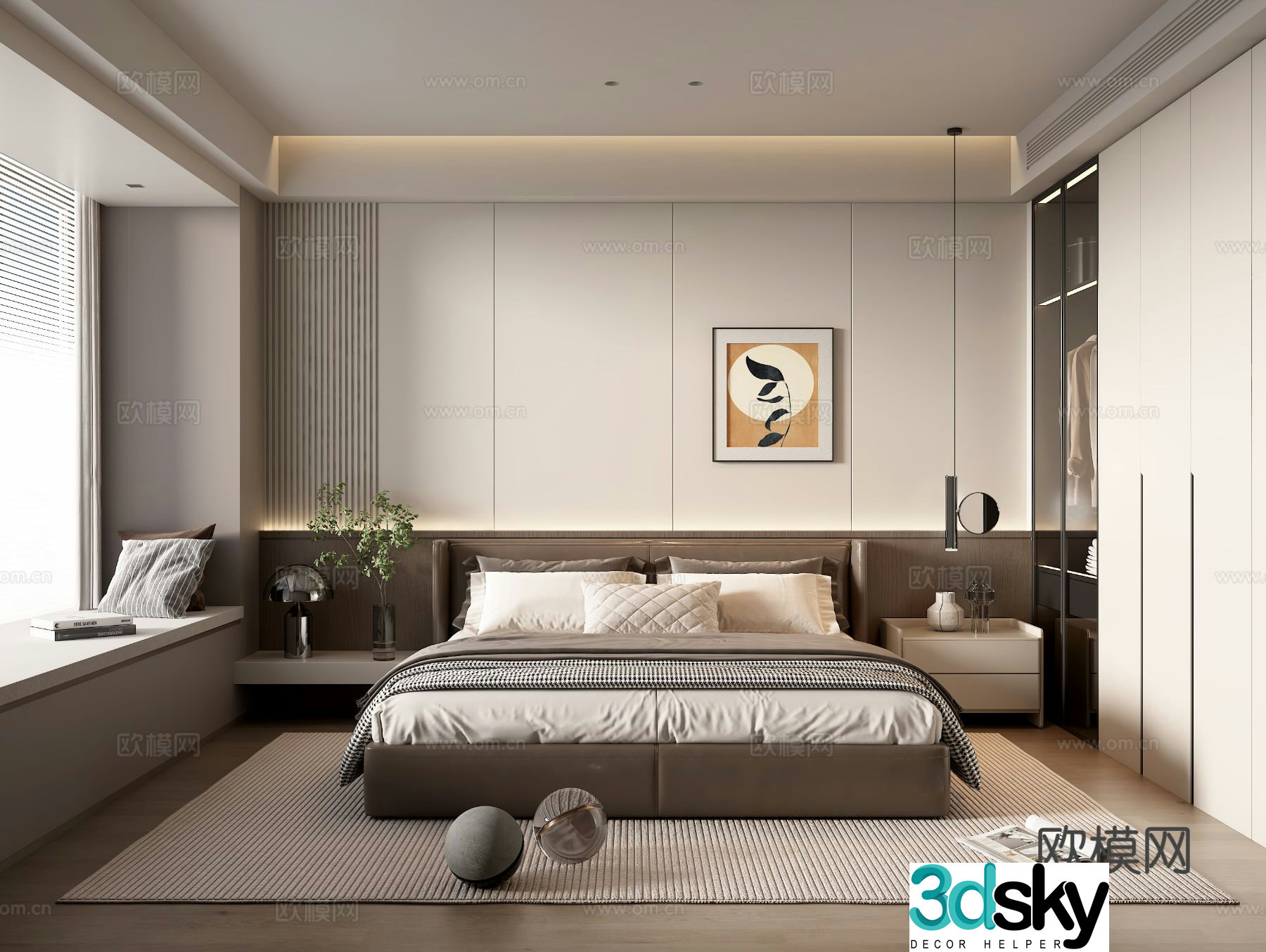 Modern bedroom master bedroom 3d model