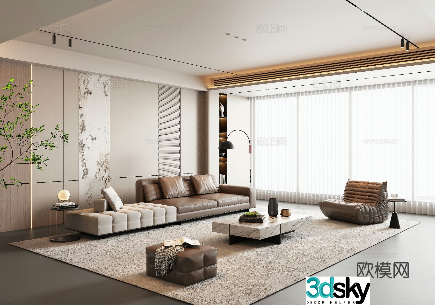 Italian living room 3d model