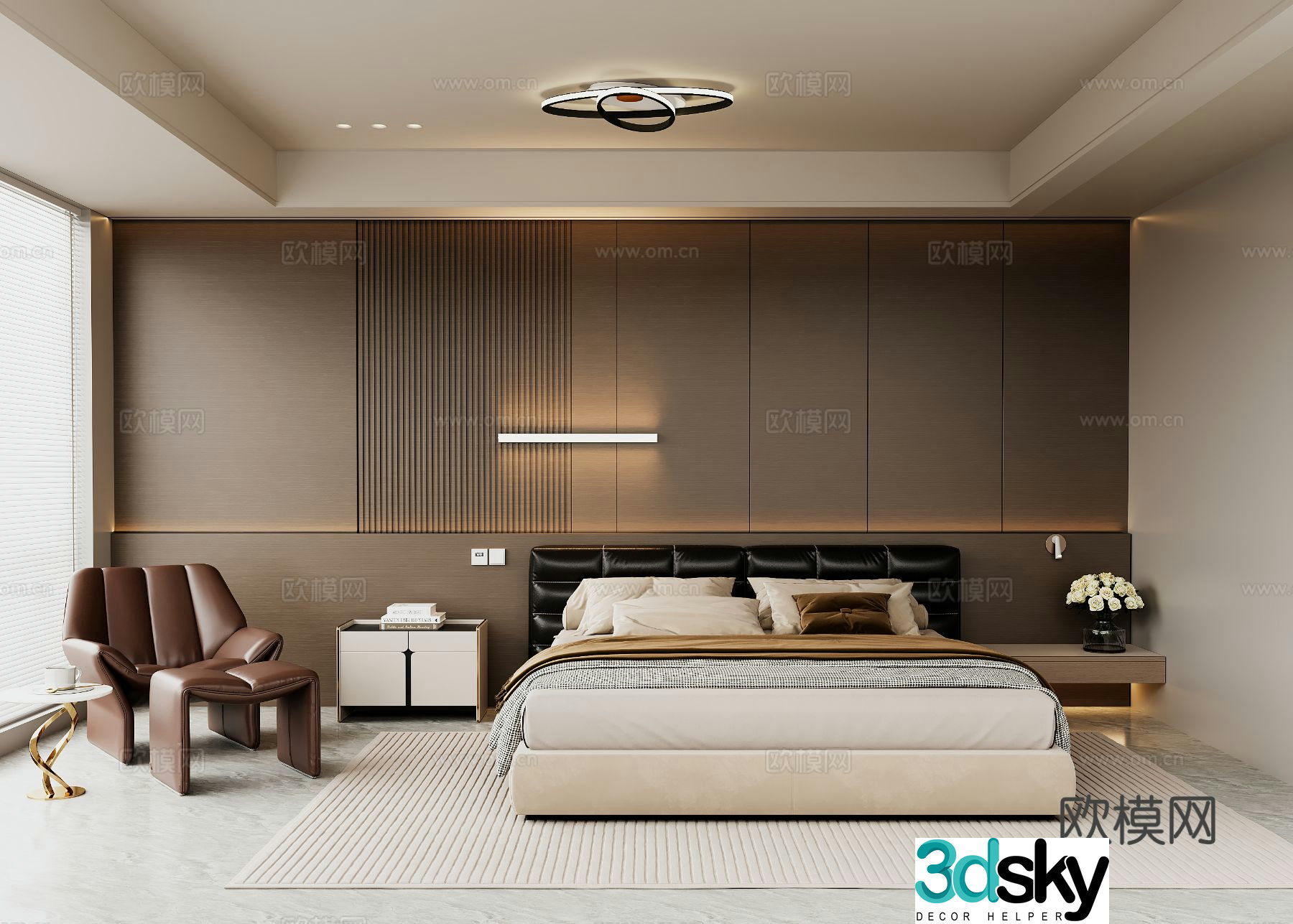 Italian style bedroom master bedroom 3d model