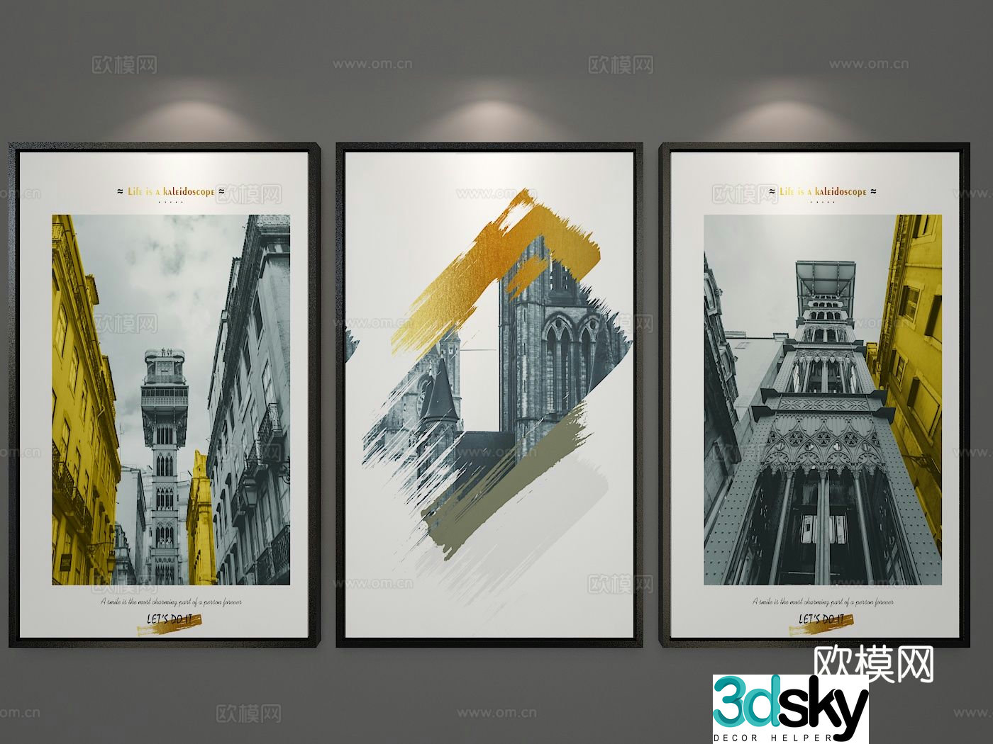 Nordic painting combination painting architectural painting 3d model