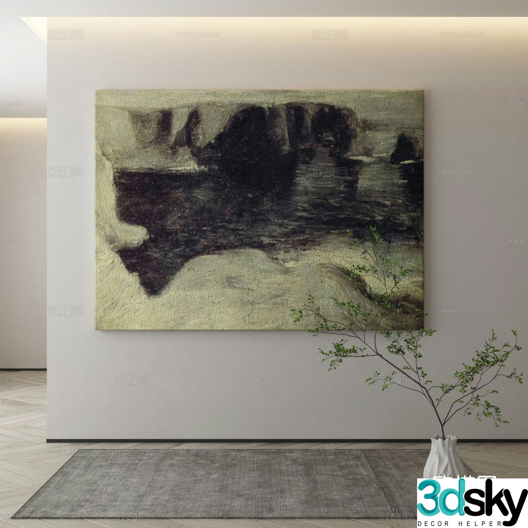 Decorative painting texture painting hanging painting 3d model