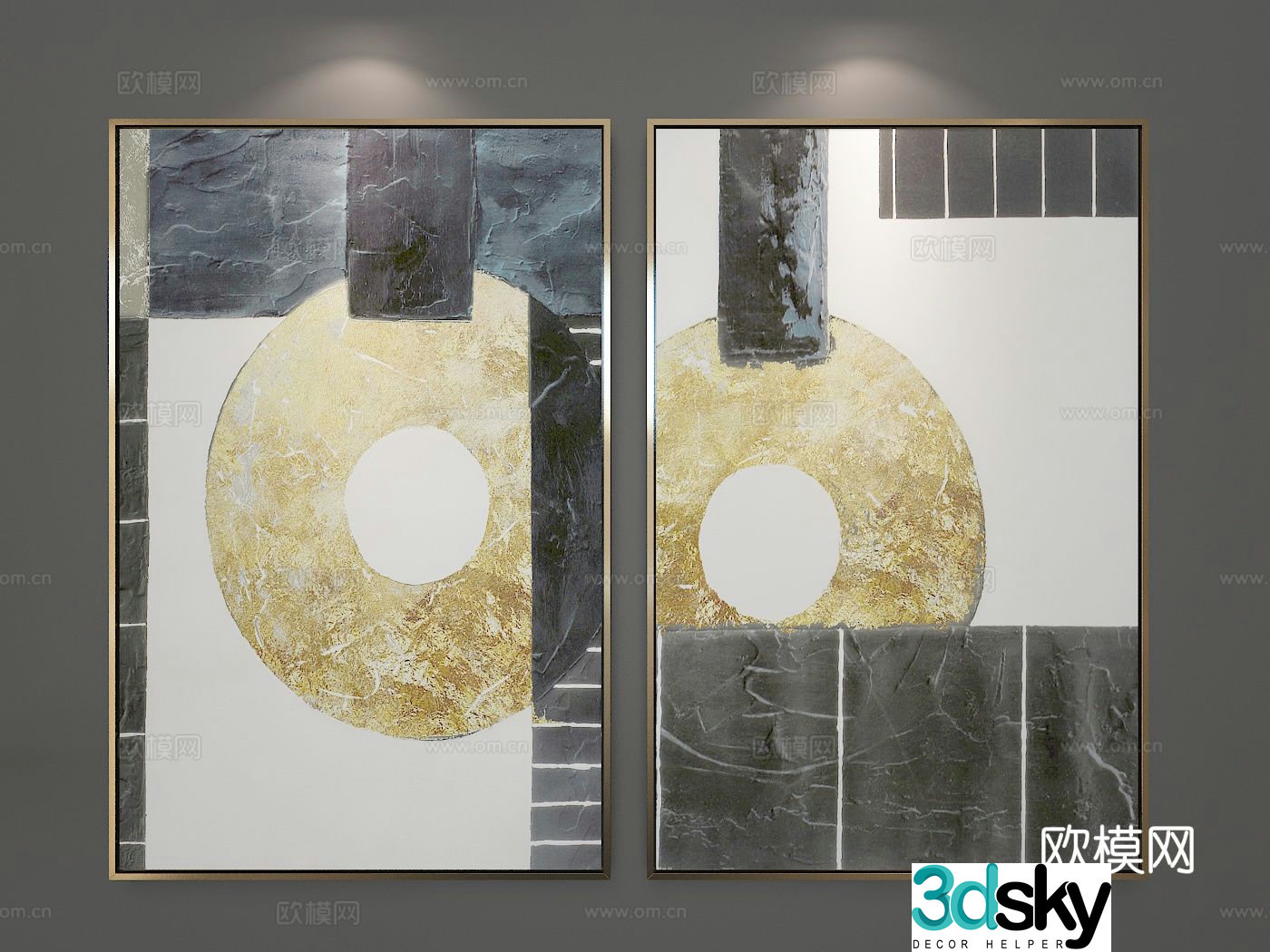 Texture painting decorative painting hanging painting 3d model