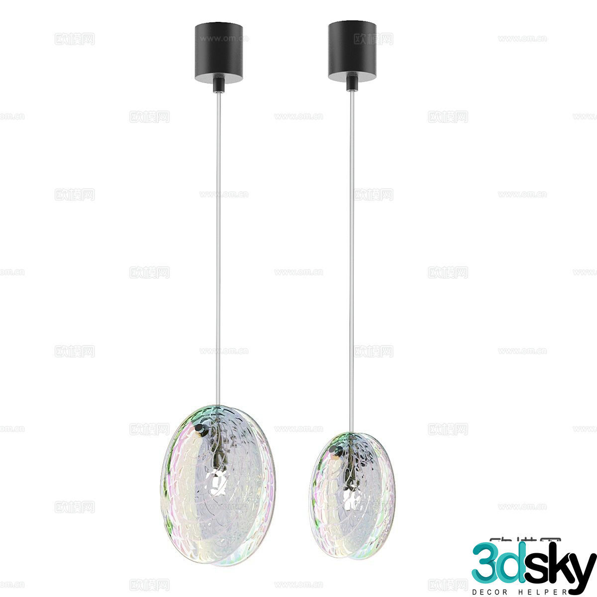 Modern minimalist chandelier 3d model