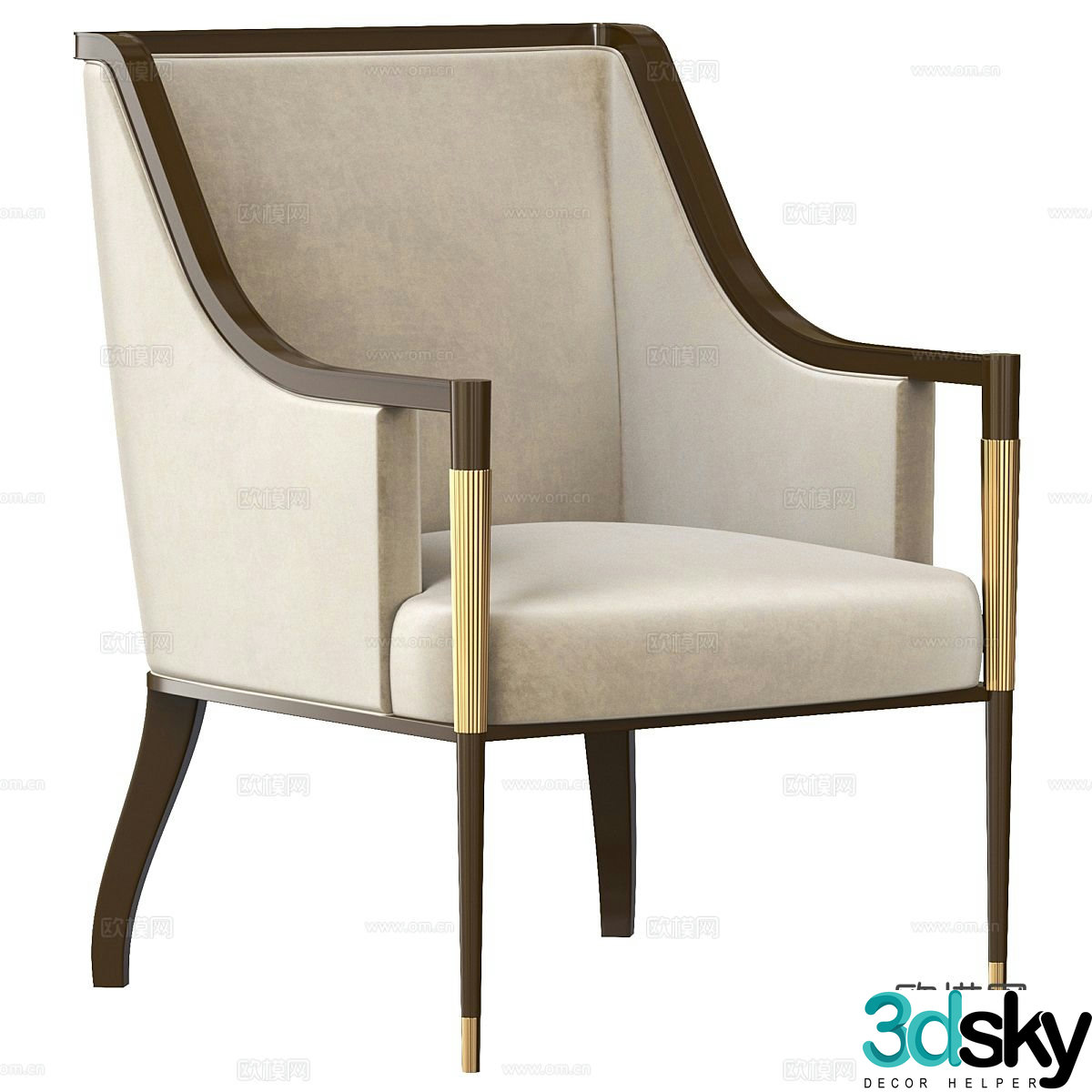 American chair leisure chair 3d model