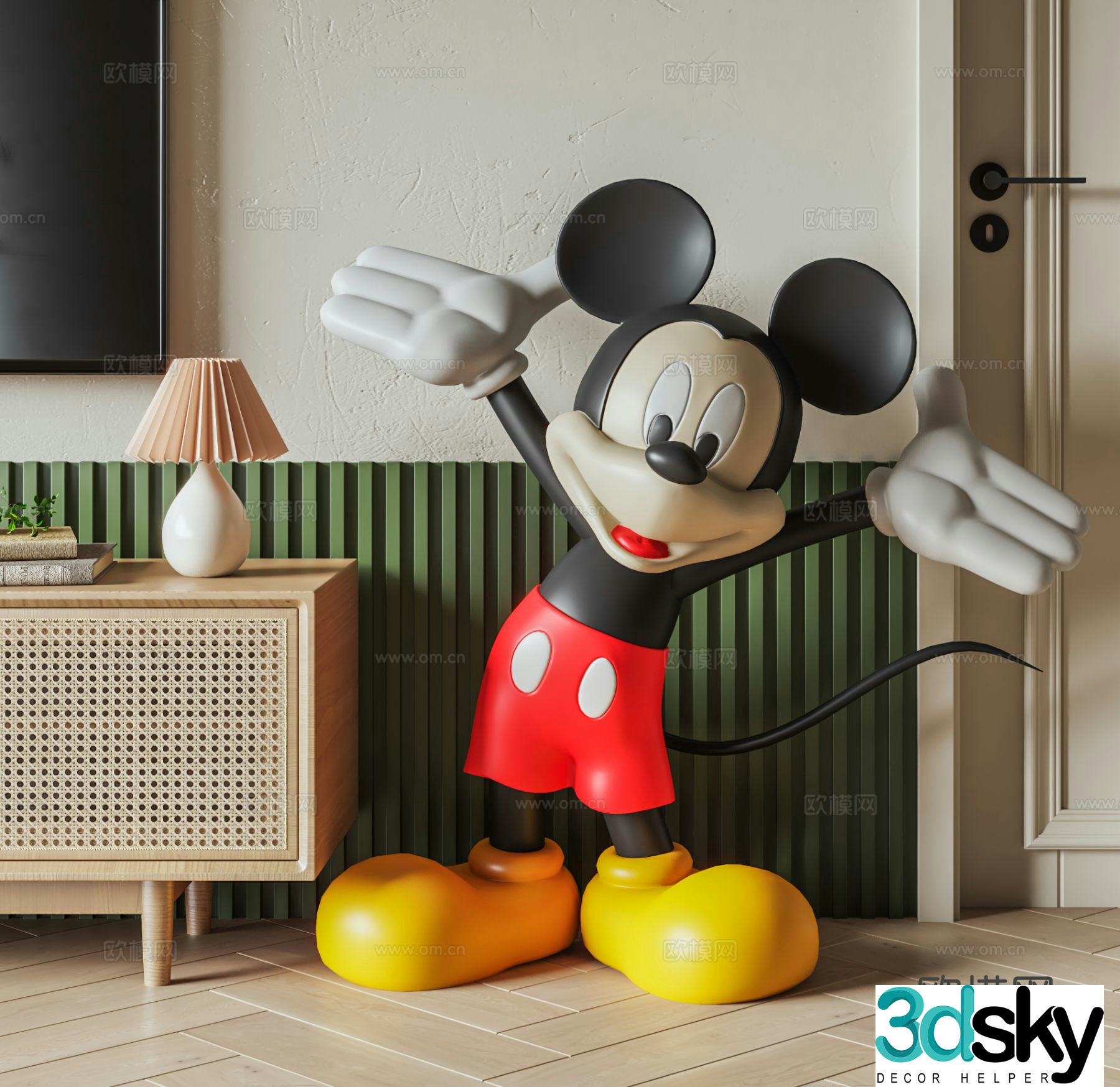 Mickey Toy Sculpture Doll Cartoon Ornaments 3D Model