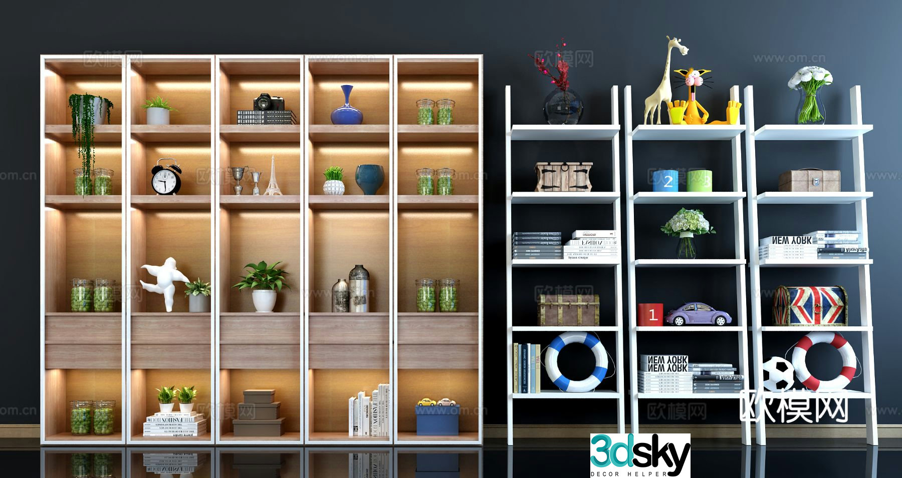 Modern decorative rack storage rack 3d model