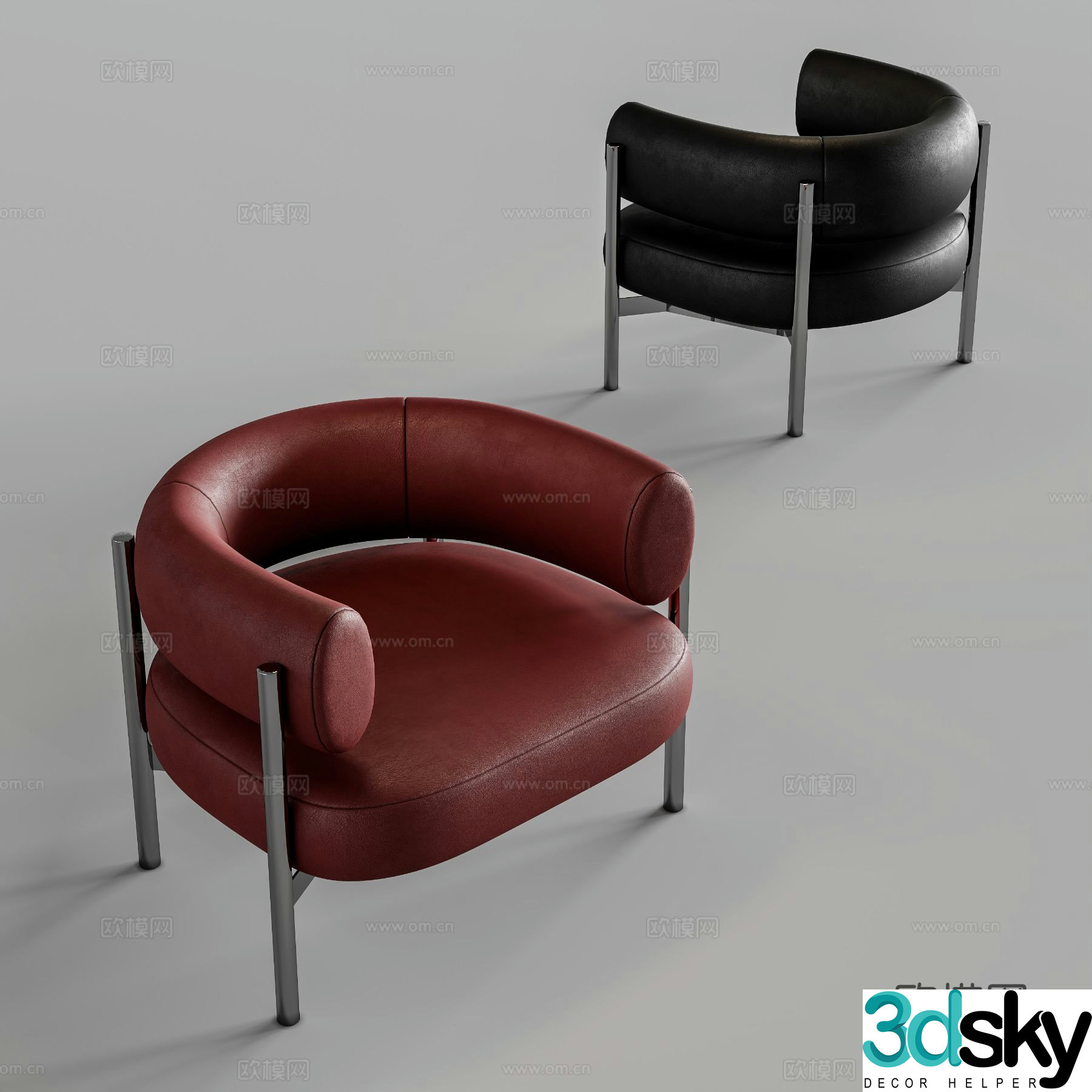 Modern sofa chair leisure chair 3d model