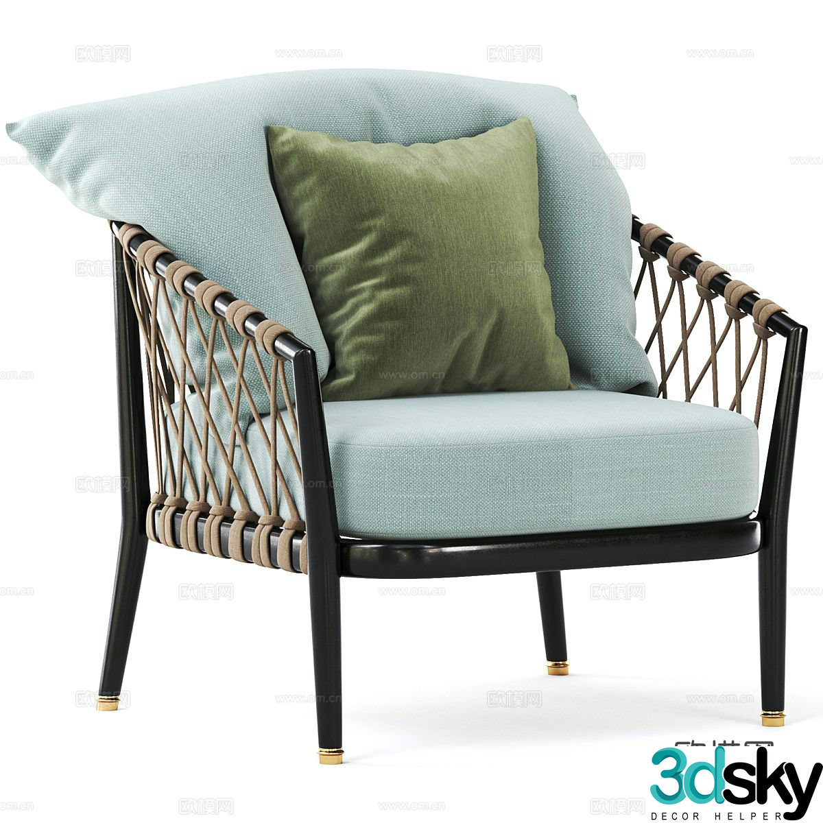 Medieval style chair leisure chair 3d model