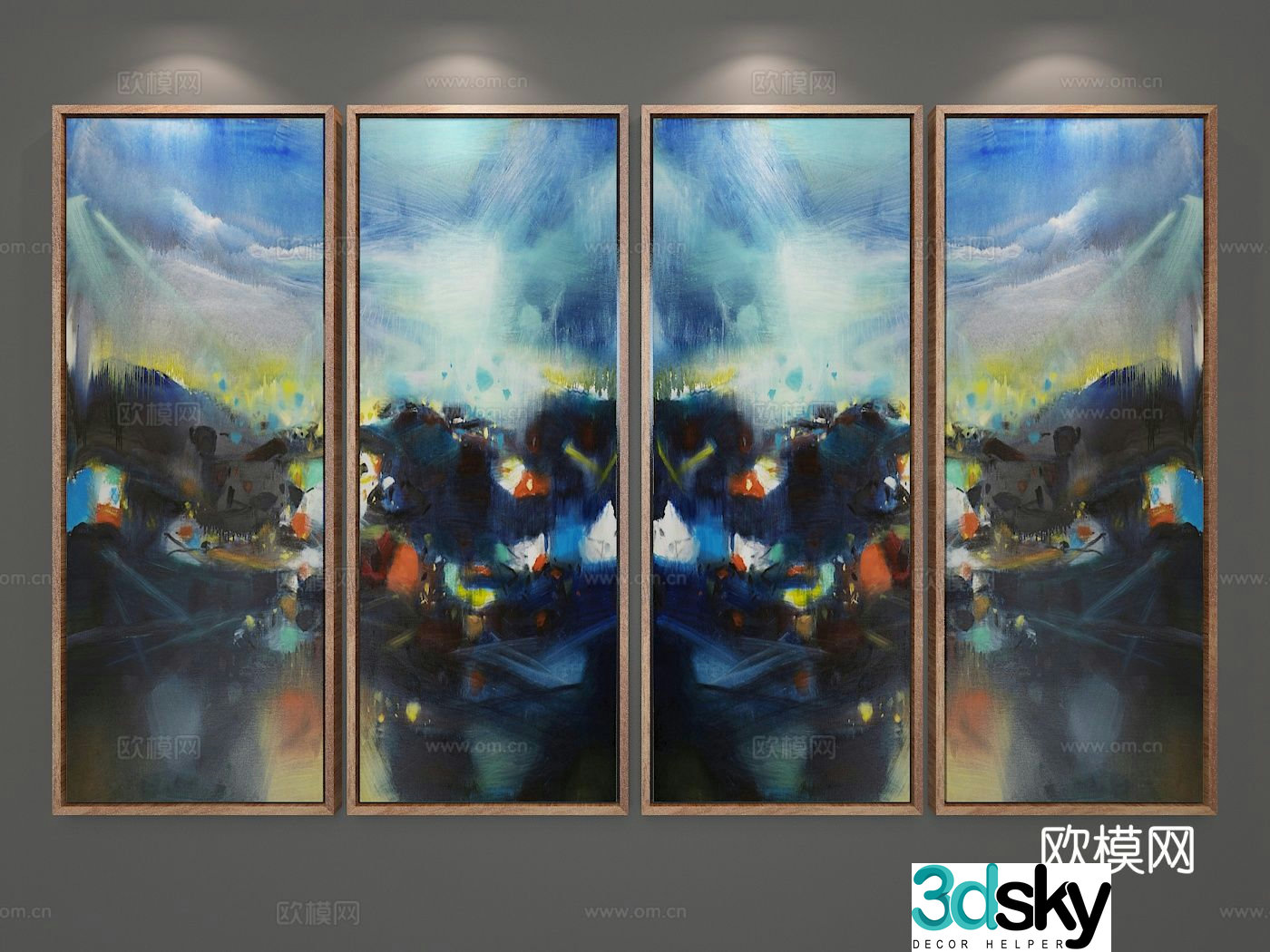 Modern oil painting art painting decorative painting 3d model