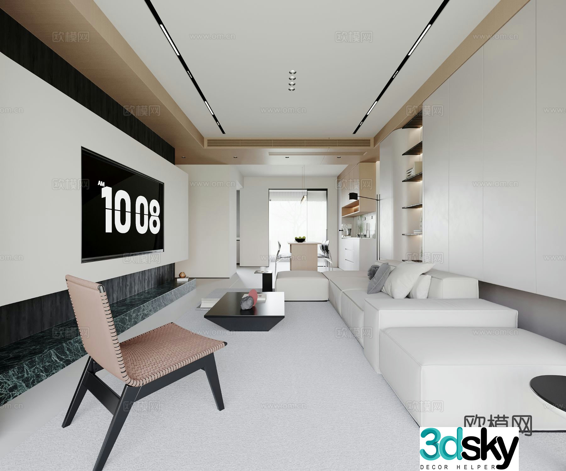 Modern guest restaurant 3d model