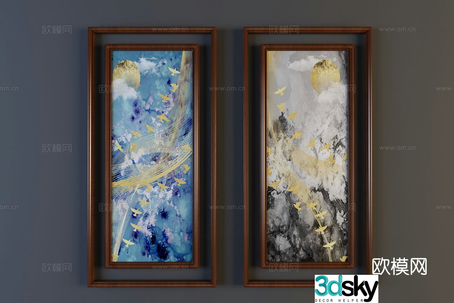 Decorative painting abstract painting hanging painting 3d model