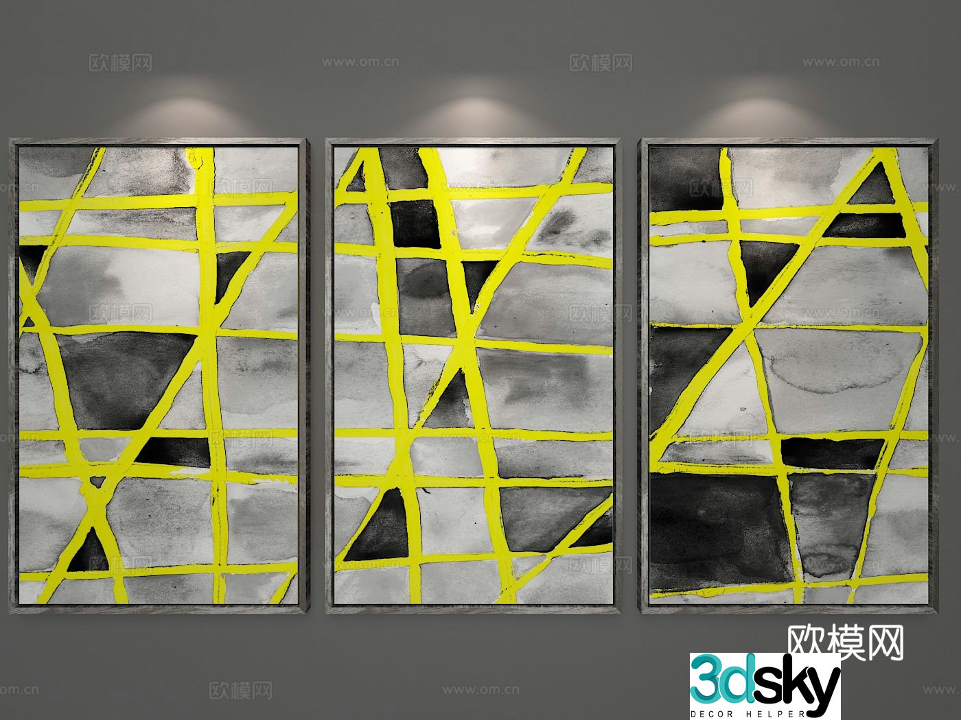 Decorative painting texture painting hanging painting 3d model