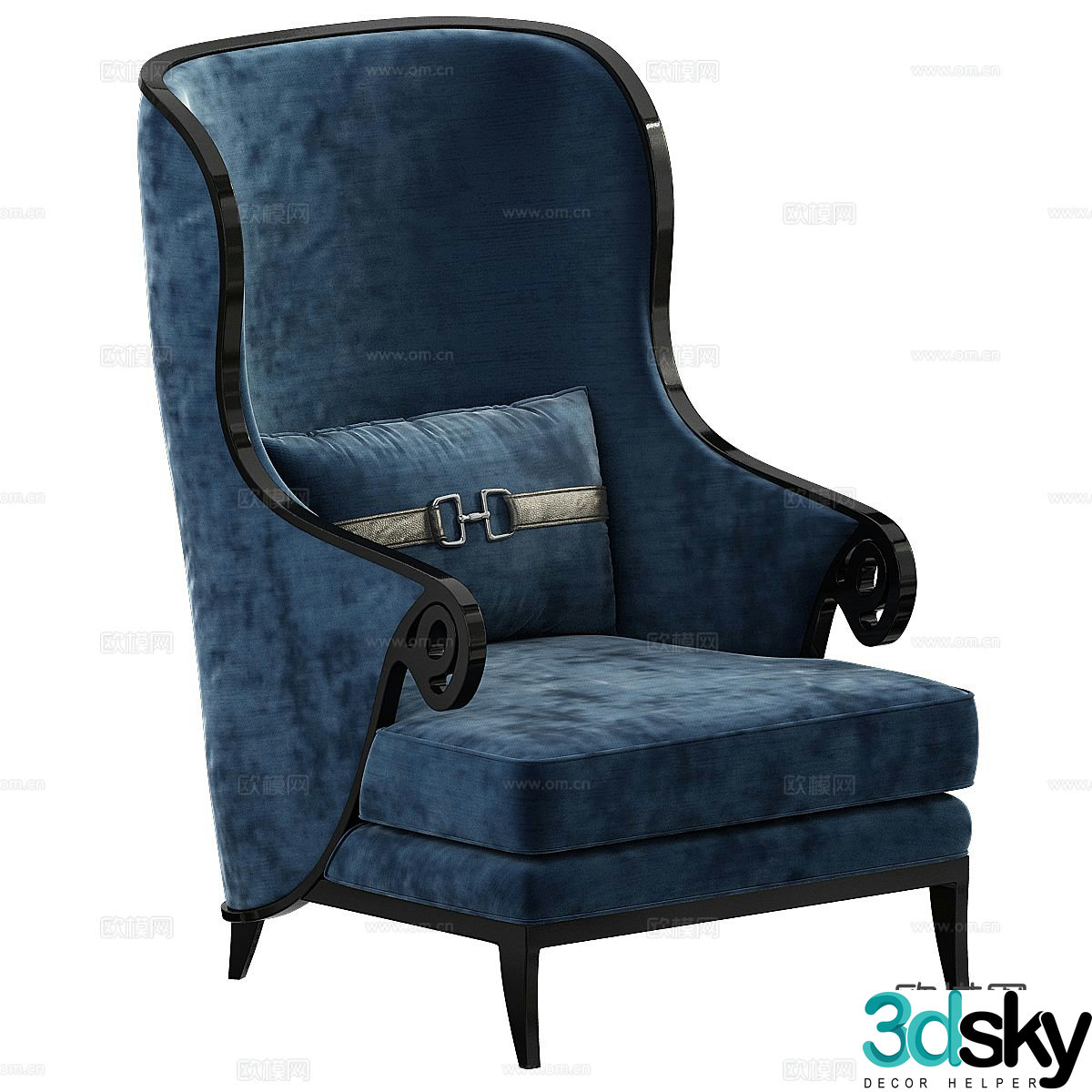 Single sofa armrest sofa 3d model