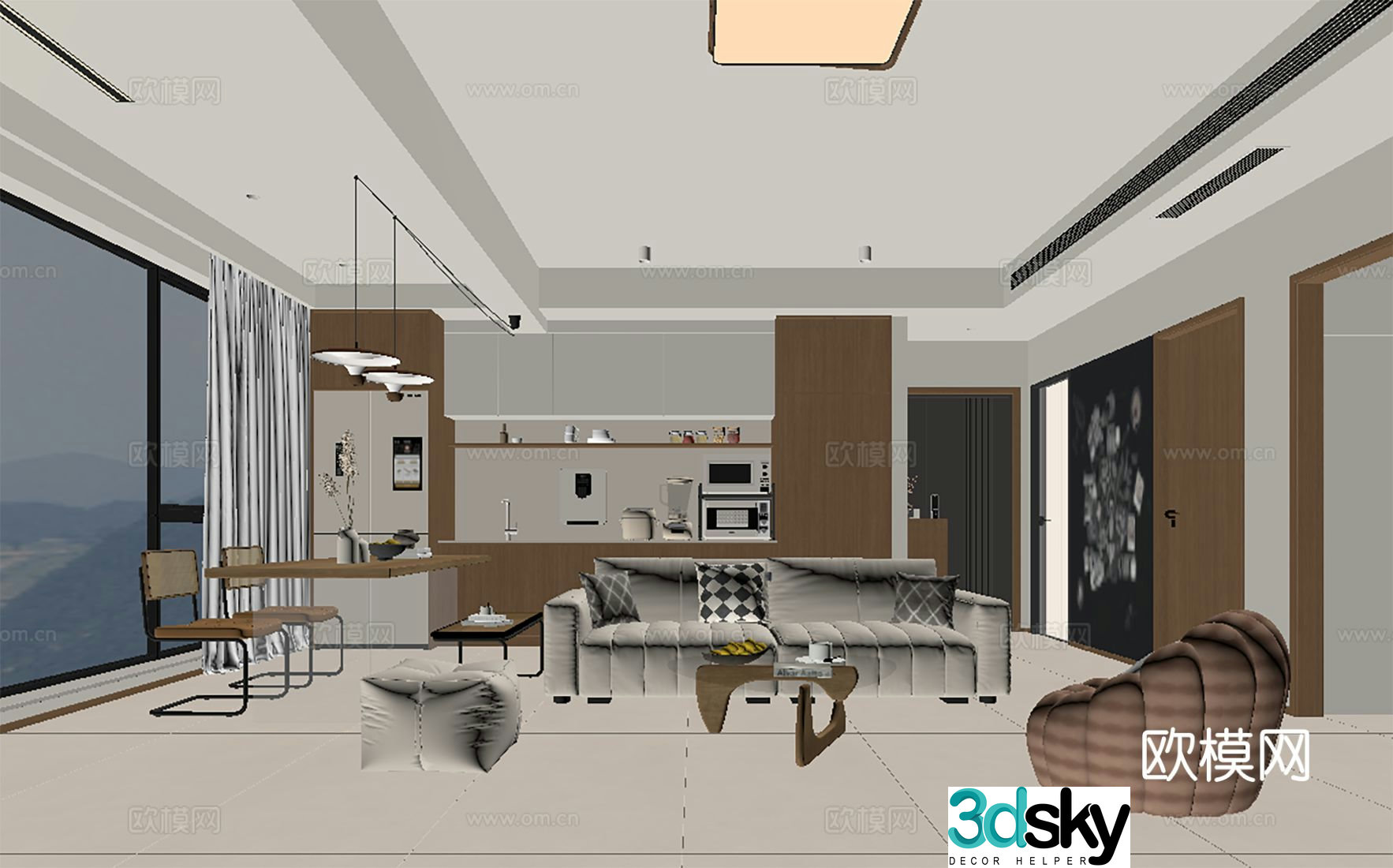 Cream Fengke restaurant 3d model