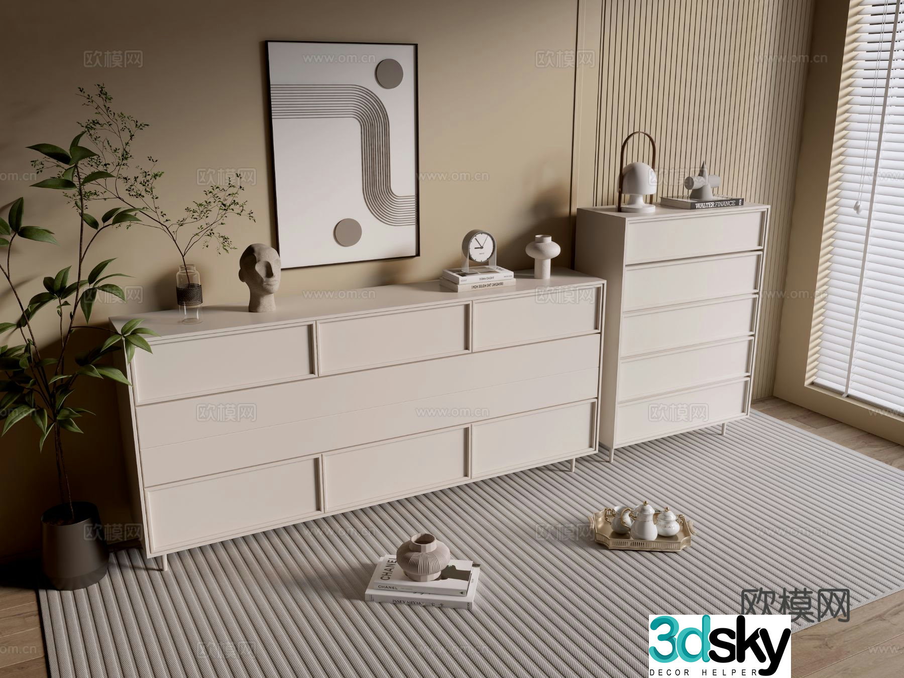 Modern entryway cabinet 3d model