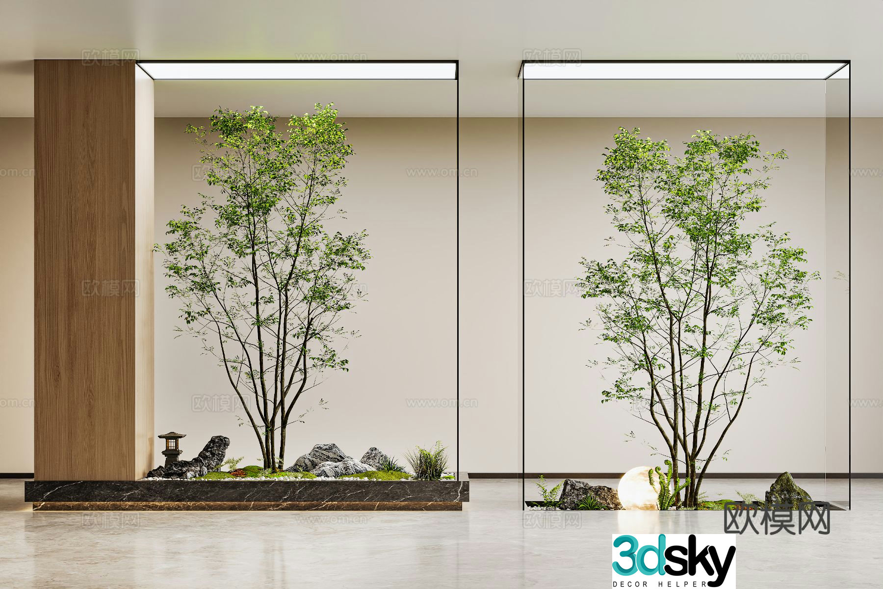 Modern interior landscaping interior landscape 3d model
