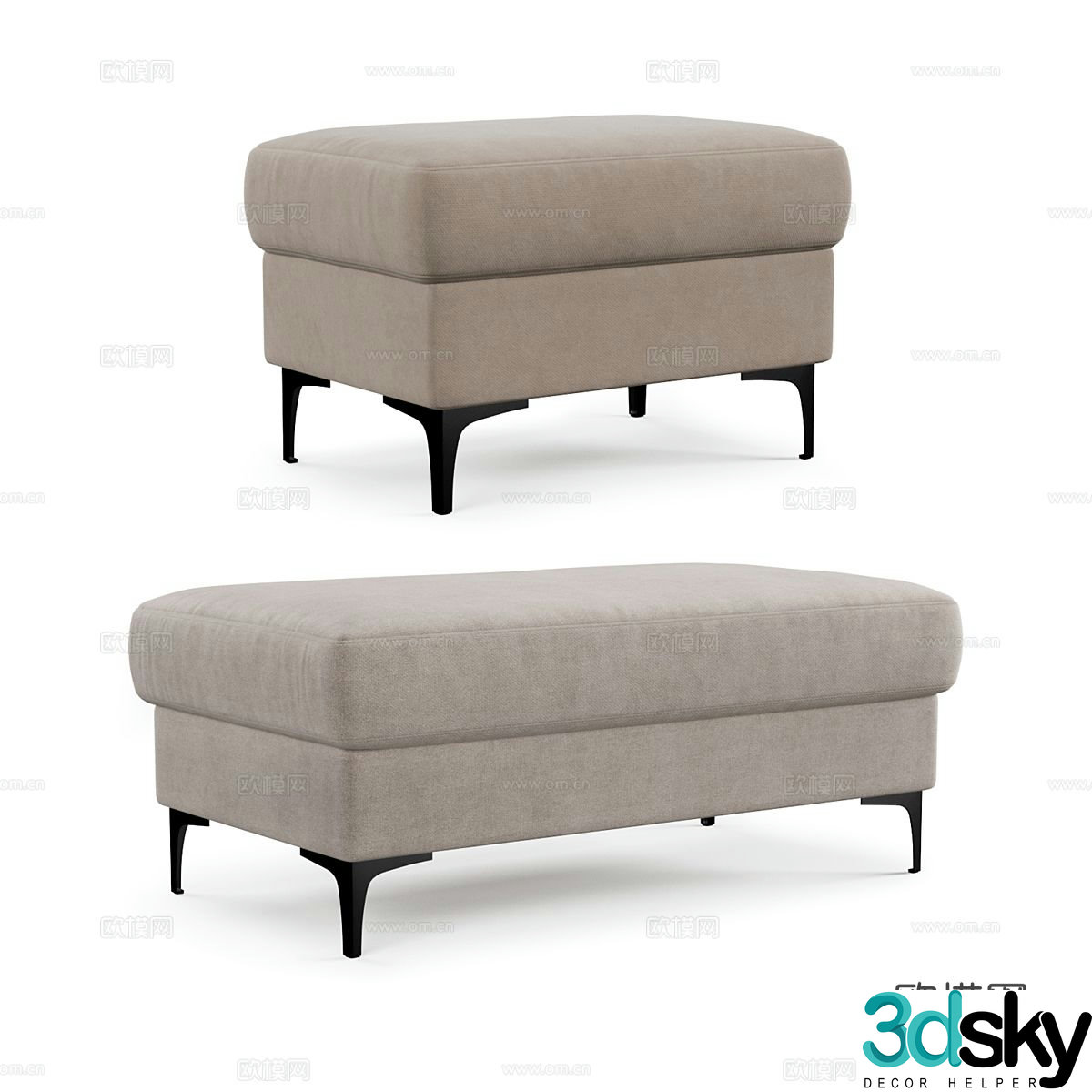 Stool low stool sofa stool bed end stool 3d model