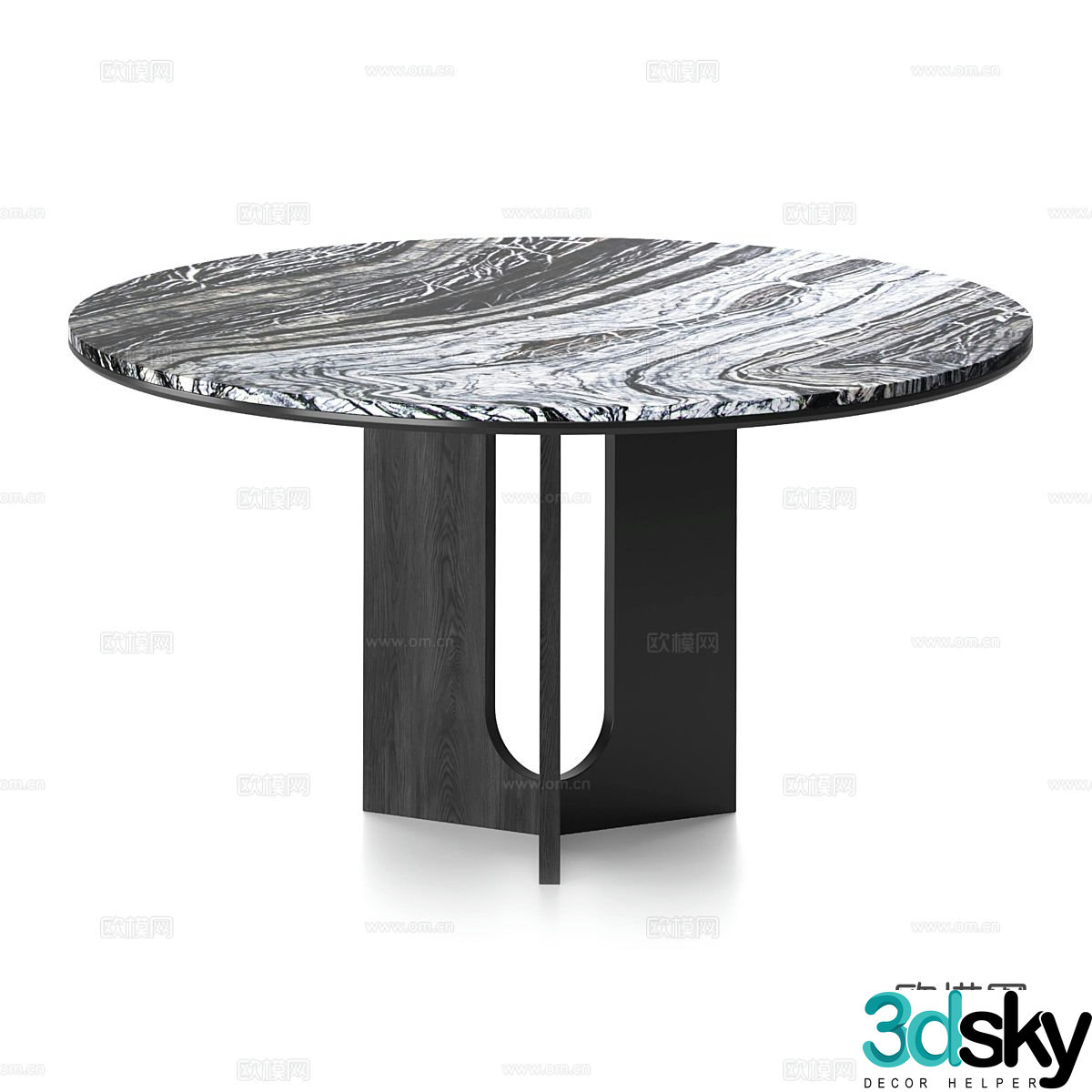 dining table round table 3d model