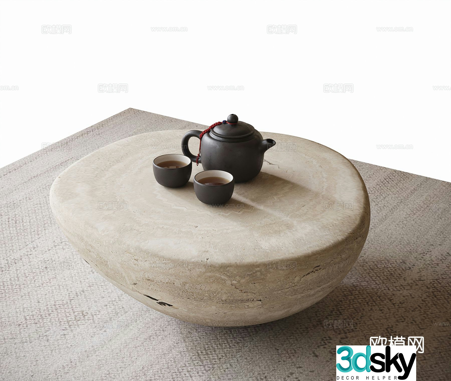 Wabi Sabi coffee table stone coffee table 3d model