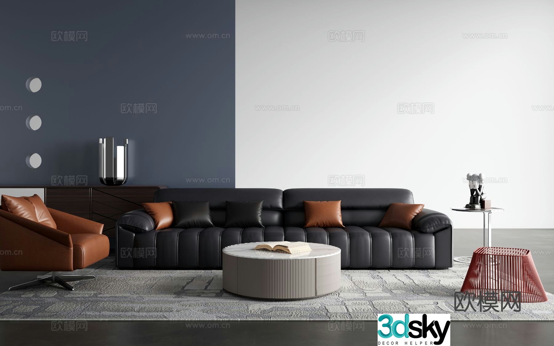 Modern sectional sofa 3d model