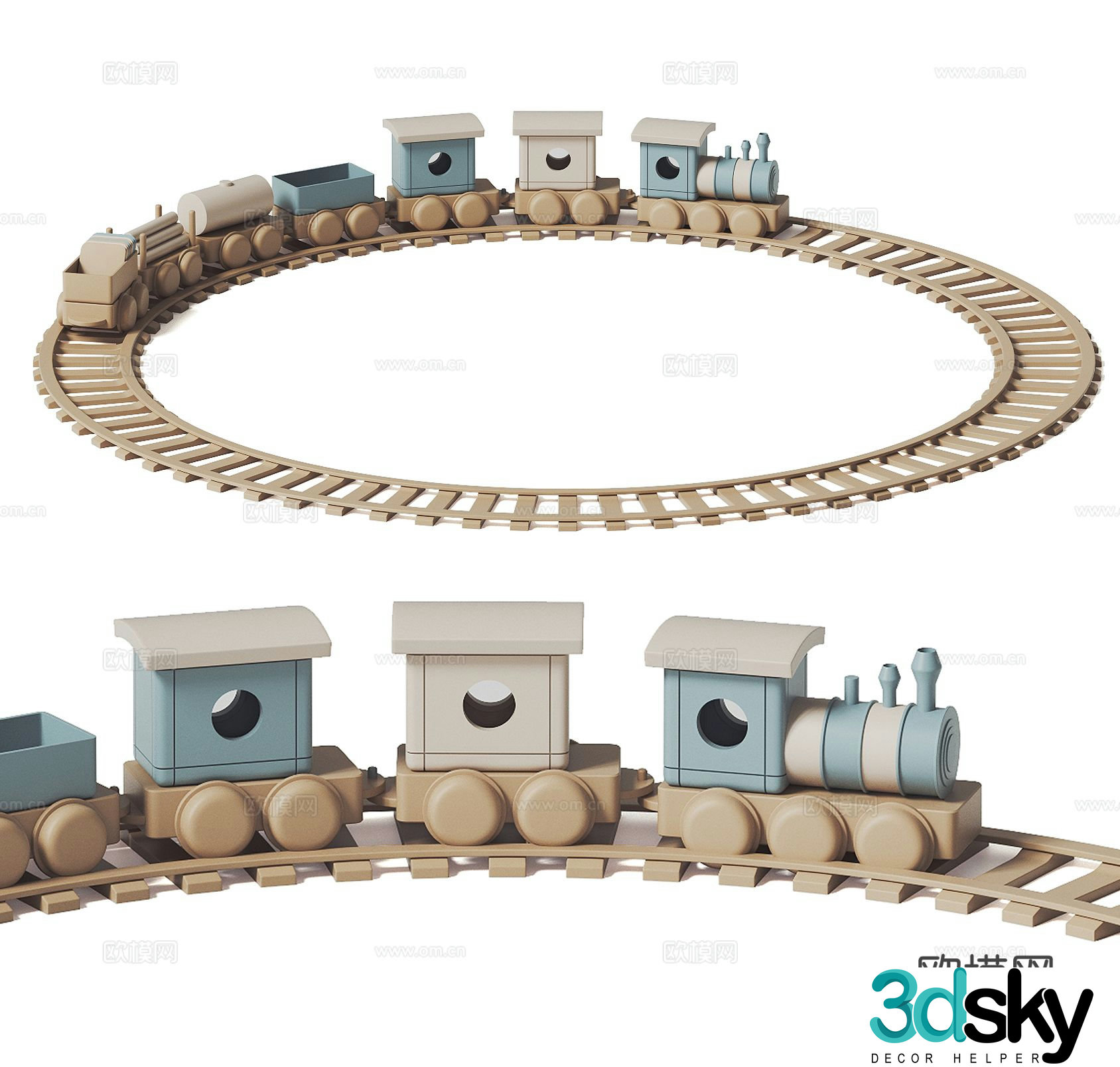 Children’s toys train track small train 3d model