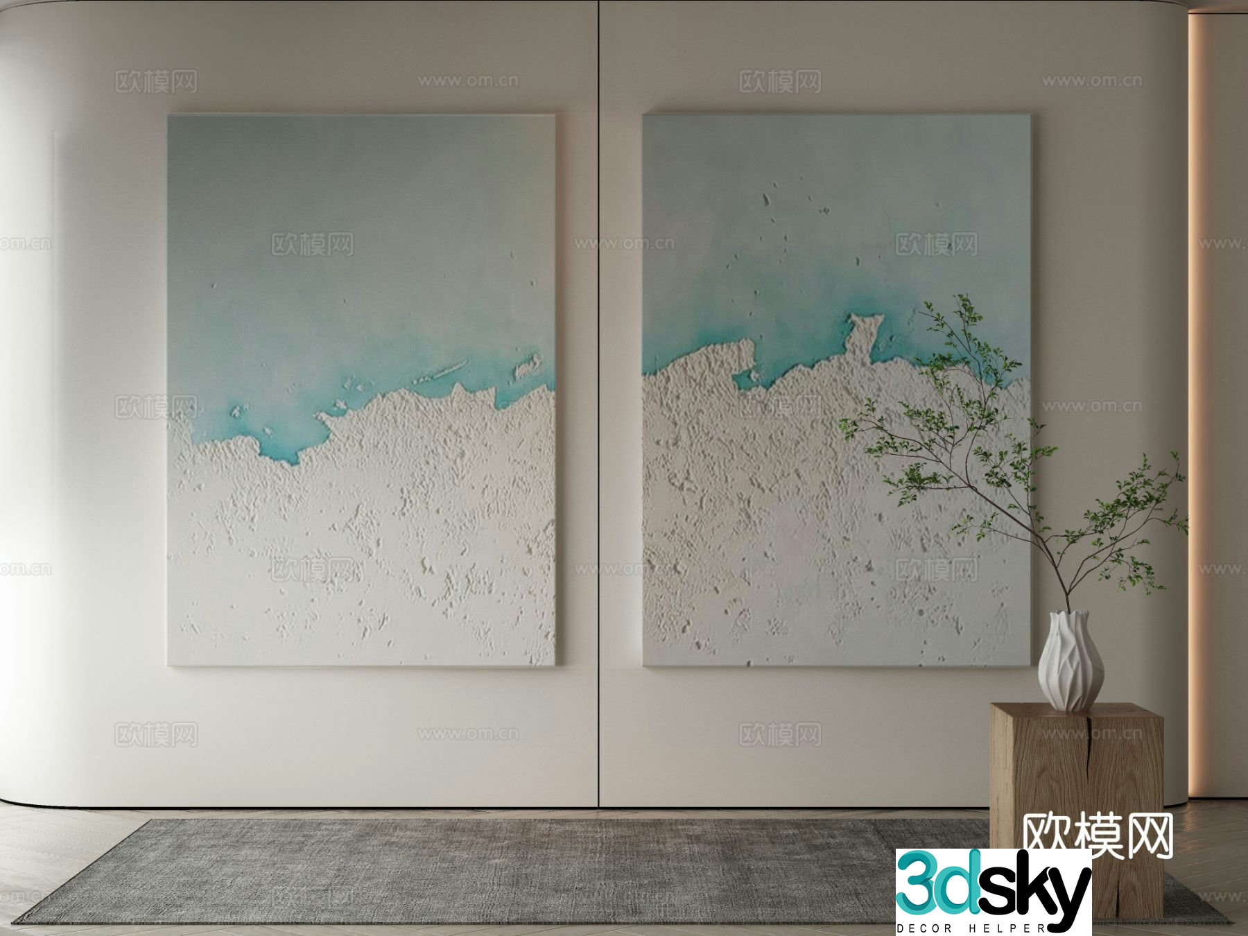 Decorative painting texture painting hanging painting 3d model