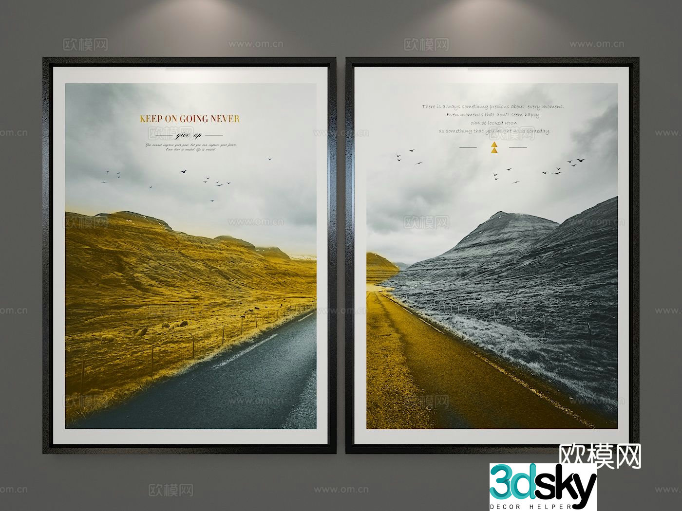 Modern landscape painting art painting decorative painting 3d model