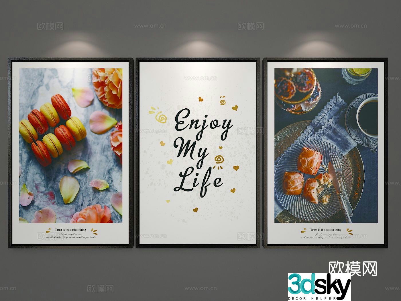 Modern art painting decorative painting 3d model