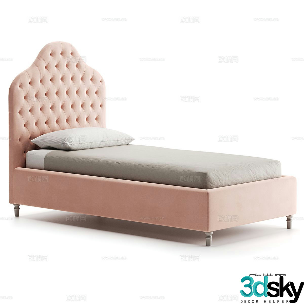 Nordic single bed 3d model