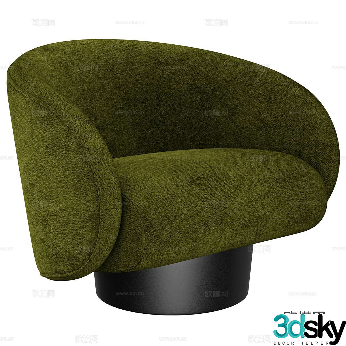 Single sofa velvet sofa 3d model