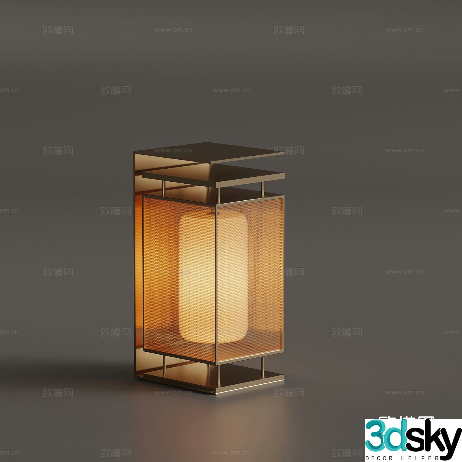 New Chinese style recessed wall lamp corner wall lamp 3D model