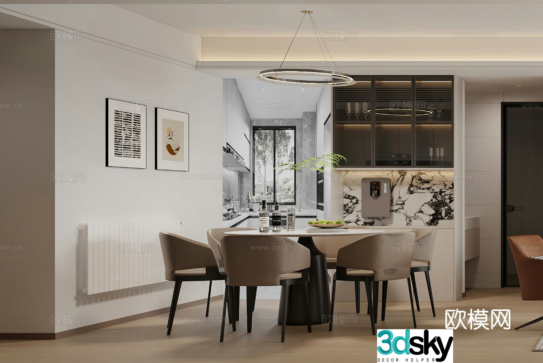 Modern restaurant 3d model