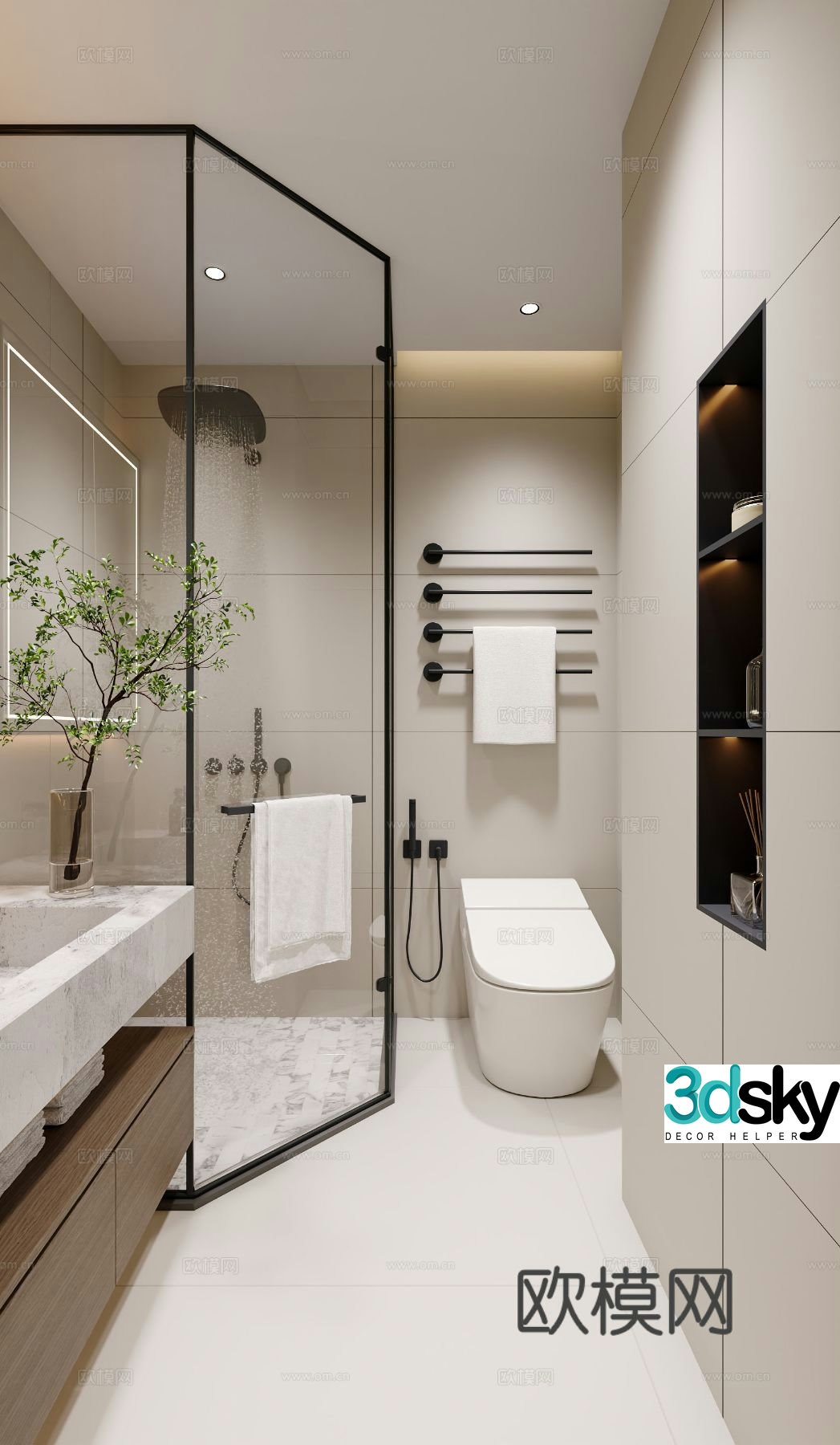 Modern bathroom bathroom 3d model