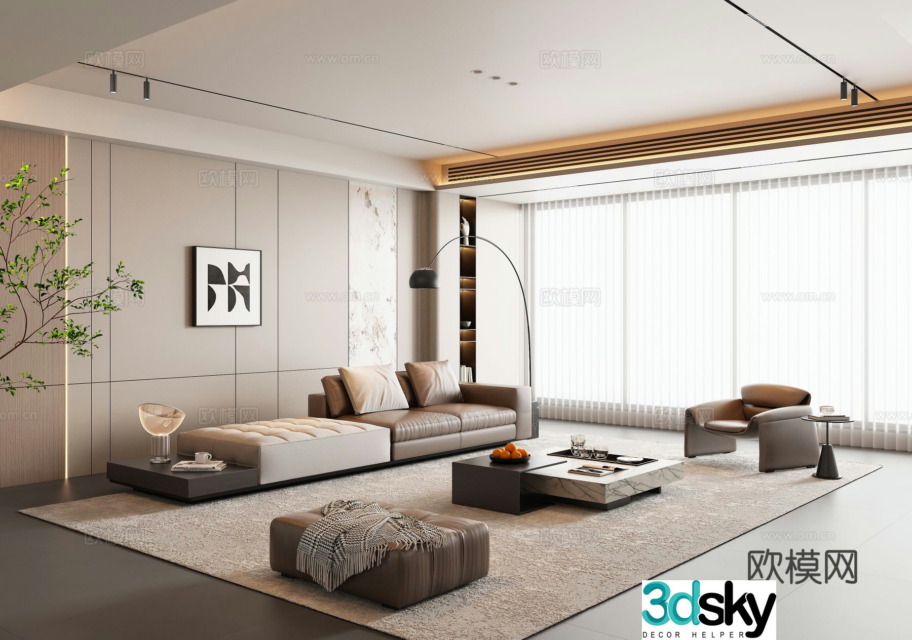 Italian living room 3d model