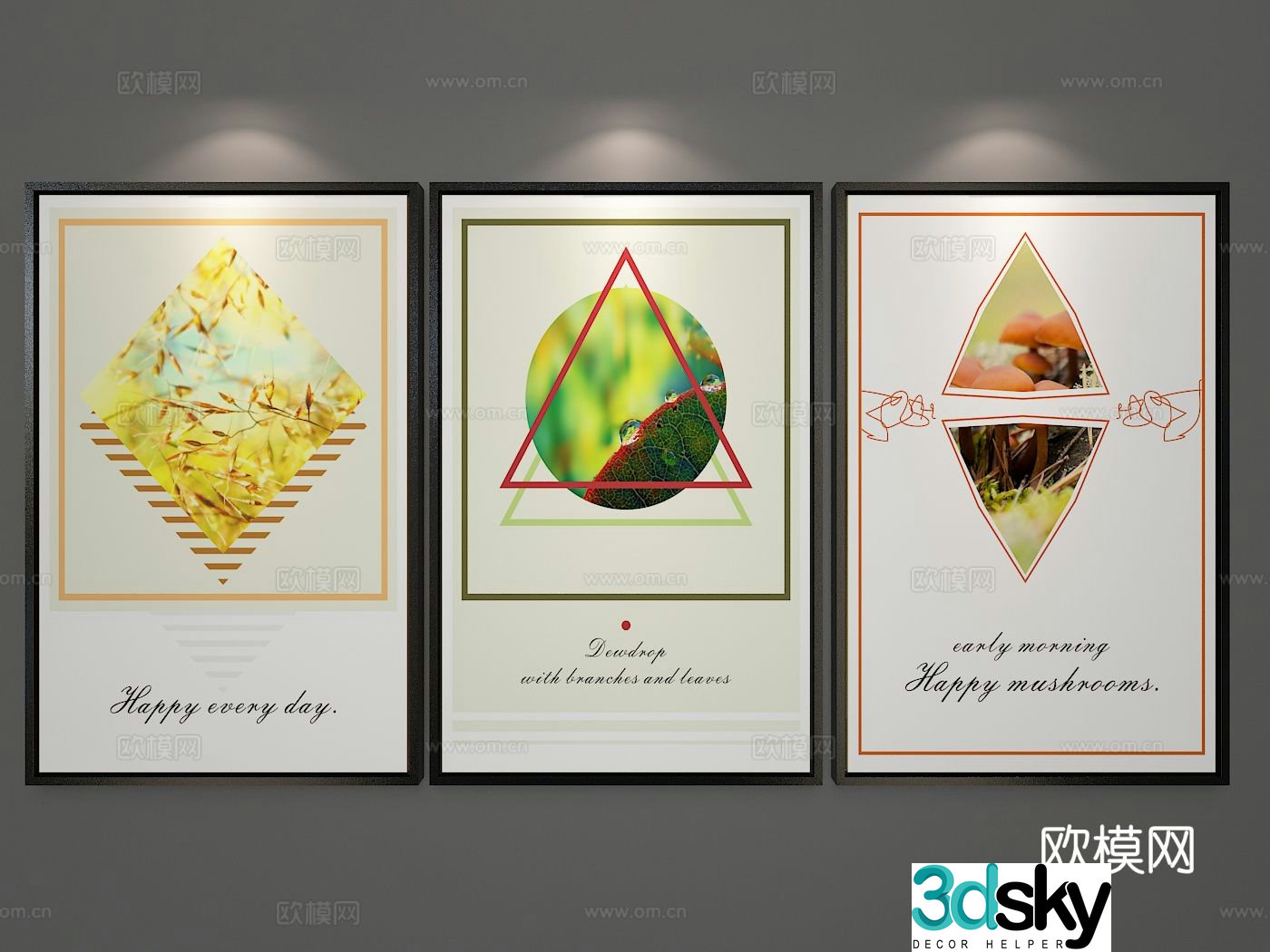 Modern art painting decorative painting 3d model