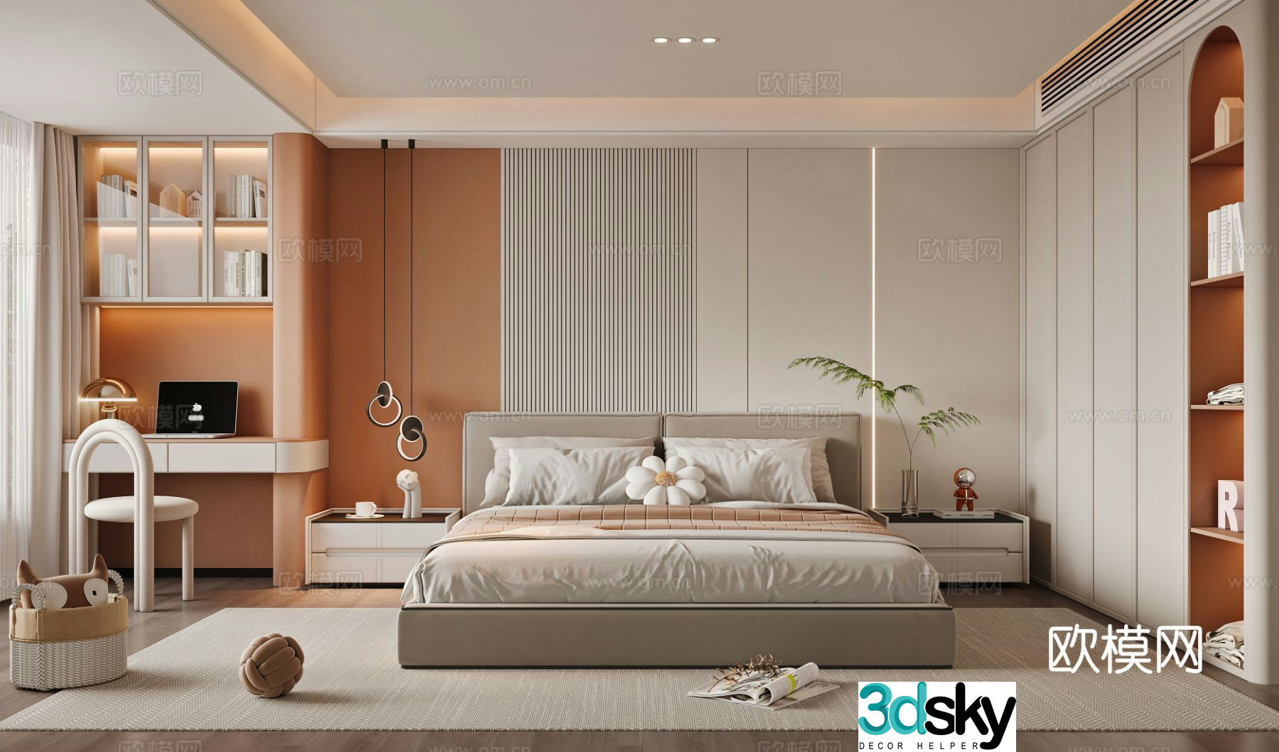 Modern bedroom daughter’s room 3d model