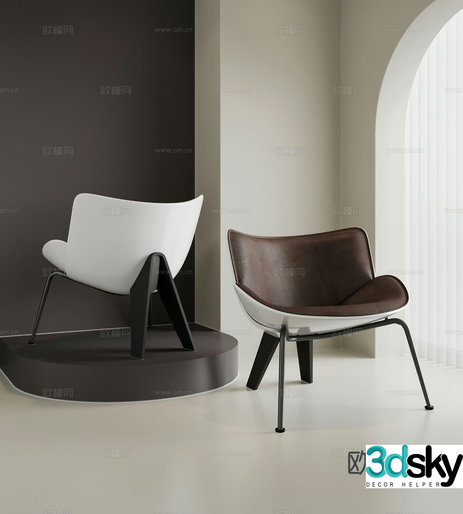 Modern chair leisure chair 3d model