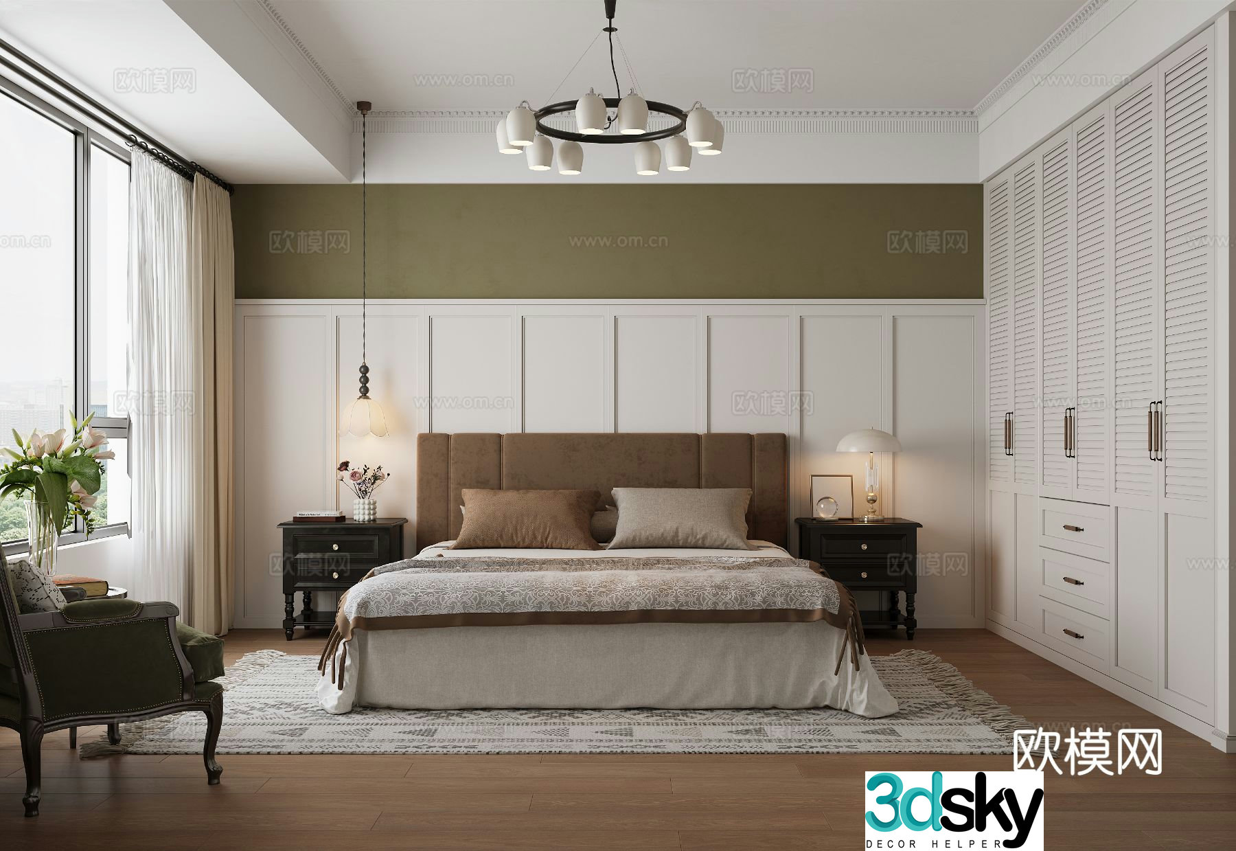 American bedroom cloakroom 3d model