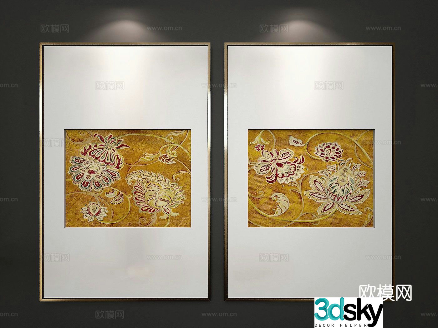 Decorative painting art painting hanging painting 3d model