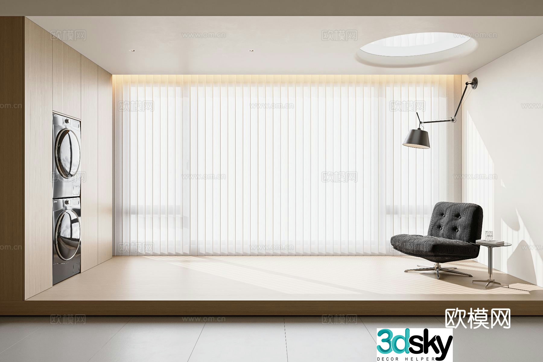 Modern Fantasy Curtains Venetian Blinds Vertical Blinds 3D Model