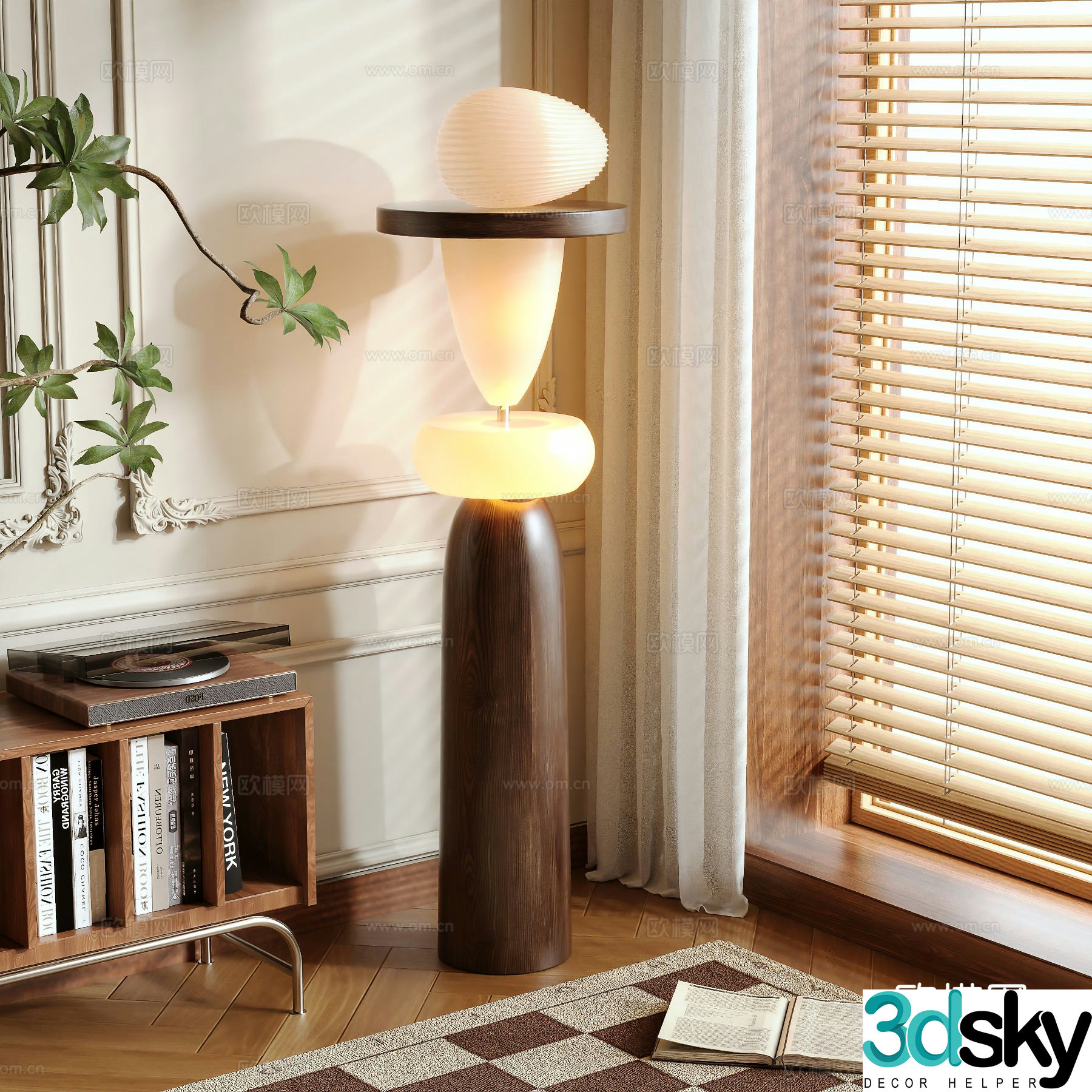 Medieval style floor lamp 3d model