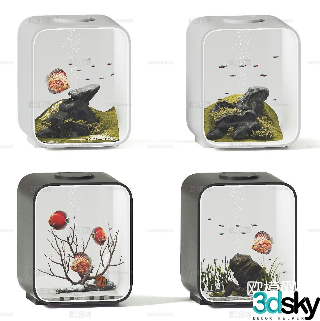 Small fish tank aquarium 3d model
