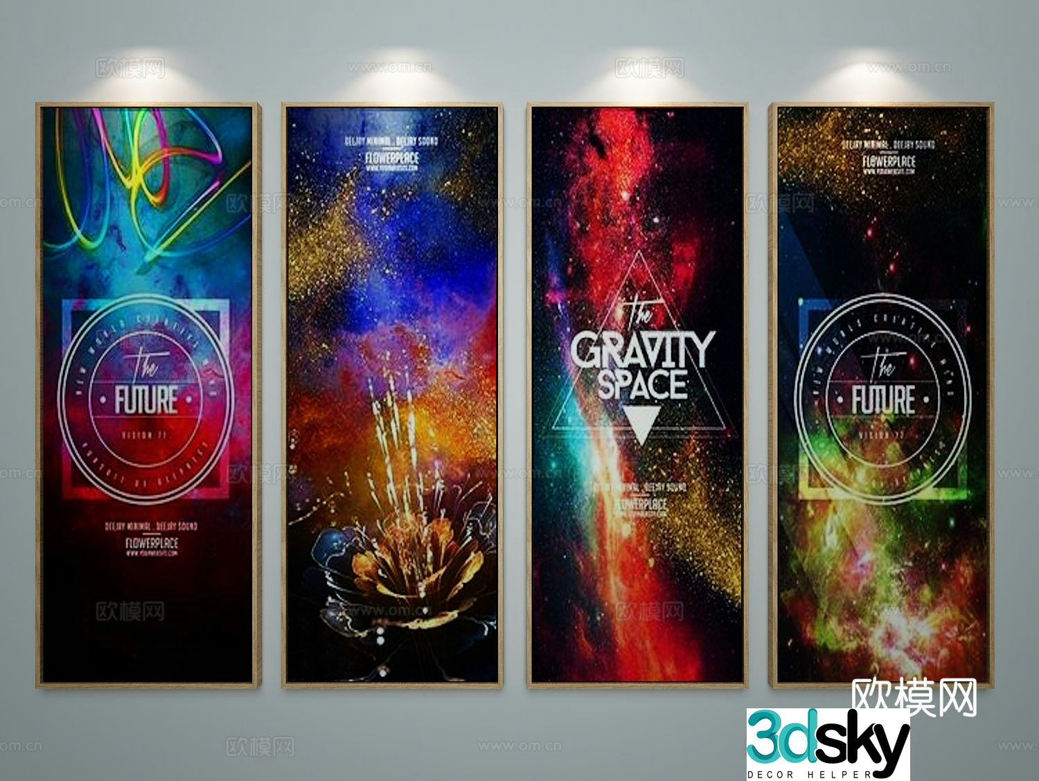 Modern art painting decorative painting 3d model