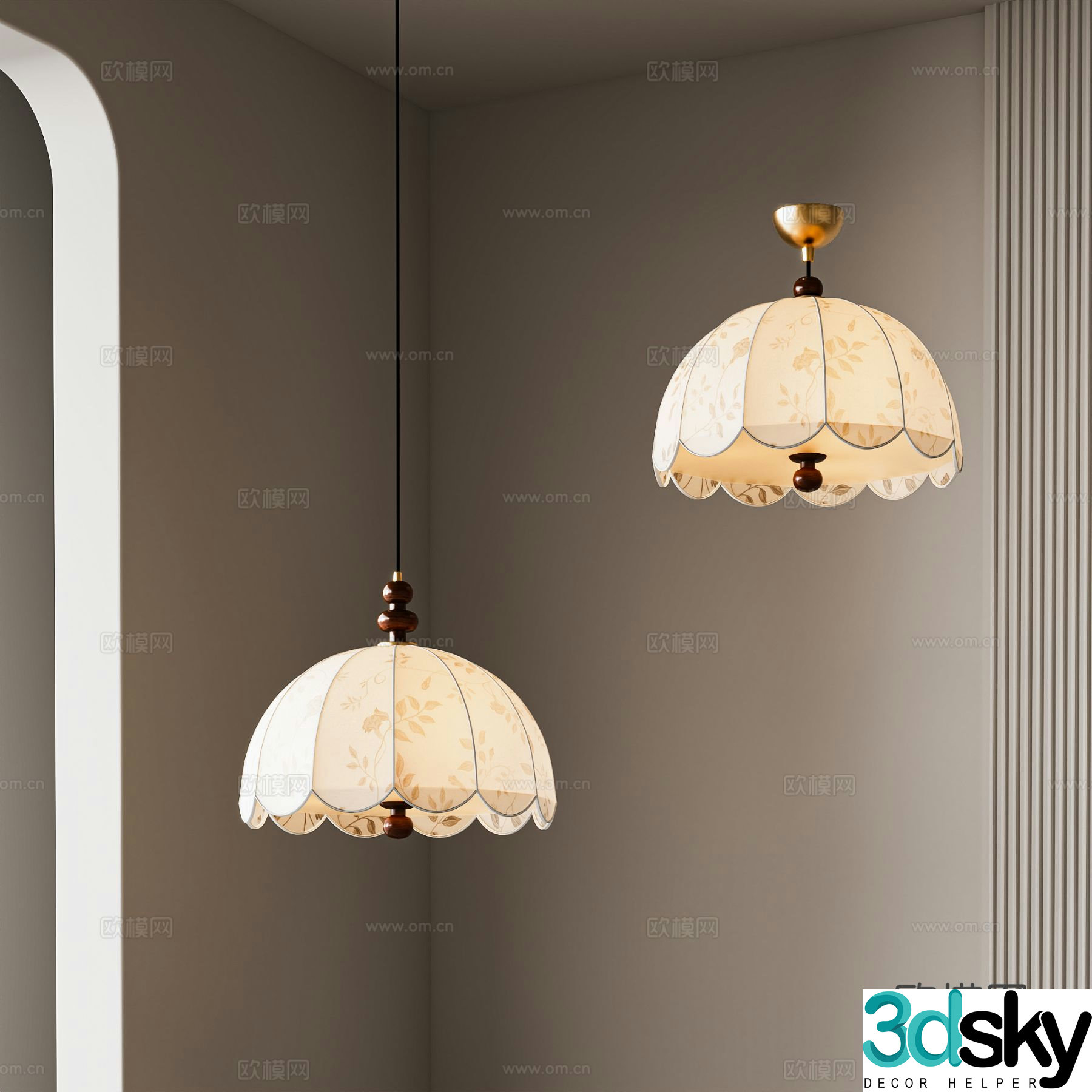 Medieval style chandelier petal chandelier 3d model