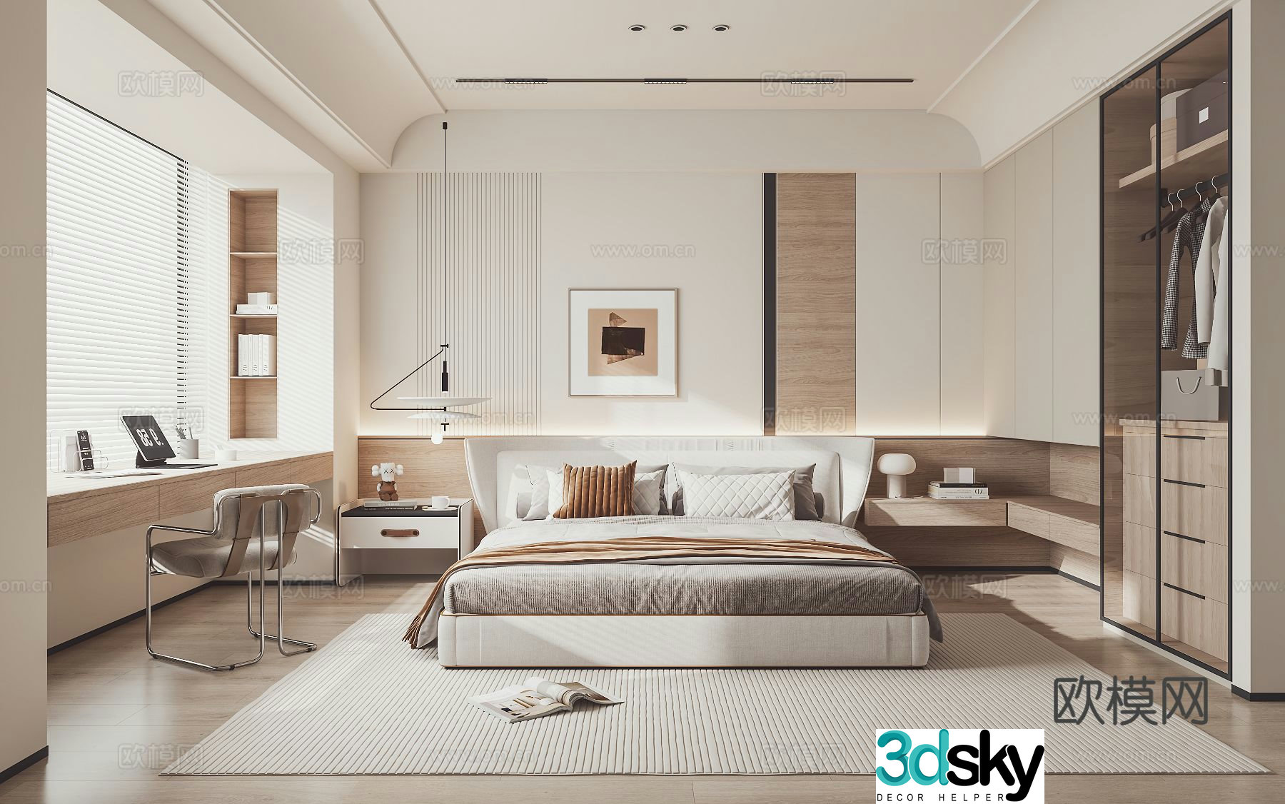 Modern bedroom master bedroom 3d model